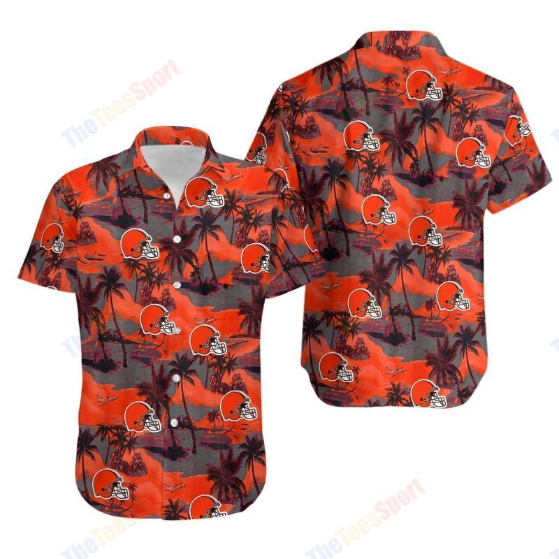 Nfl Hawaiian Shirt Cleveland Browns Coconut Tree 3d-1