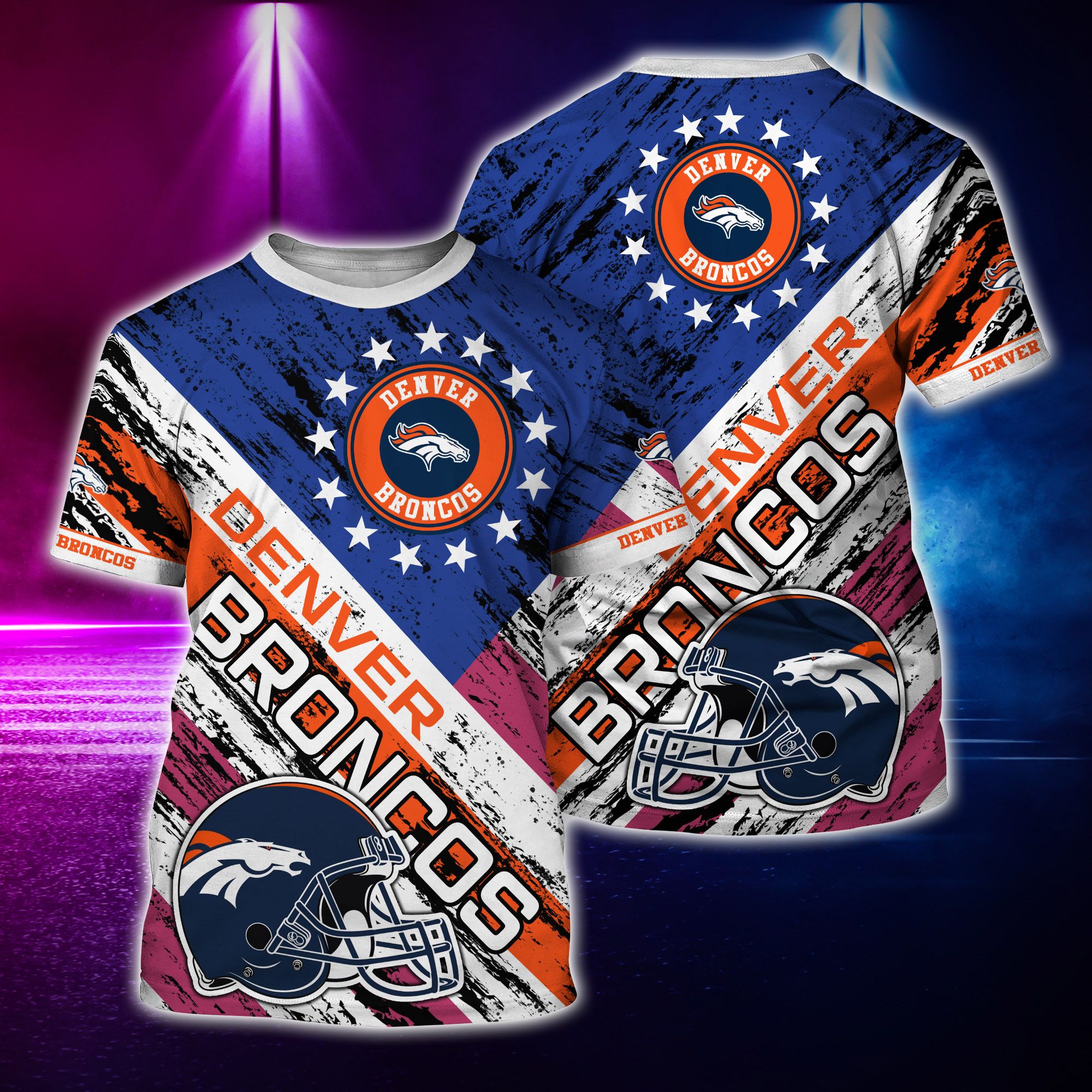 Nfl Hawaiian Shirt Denver Broncos And Tshirt Rugby Helmet-1