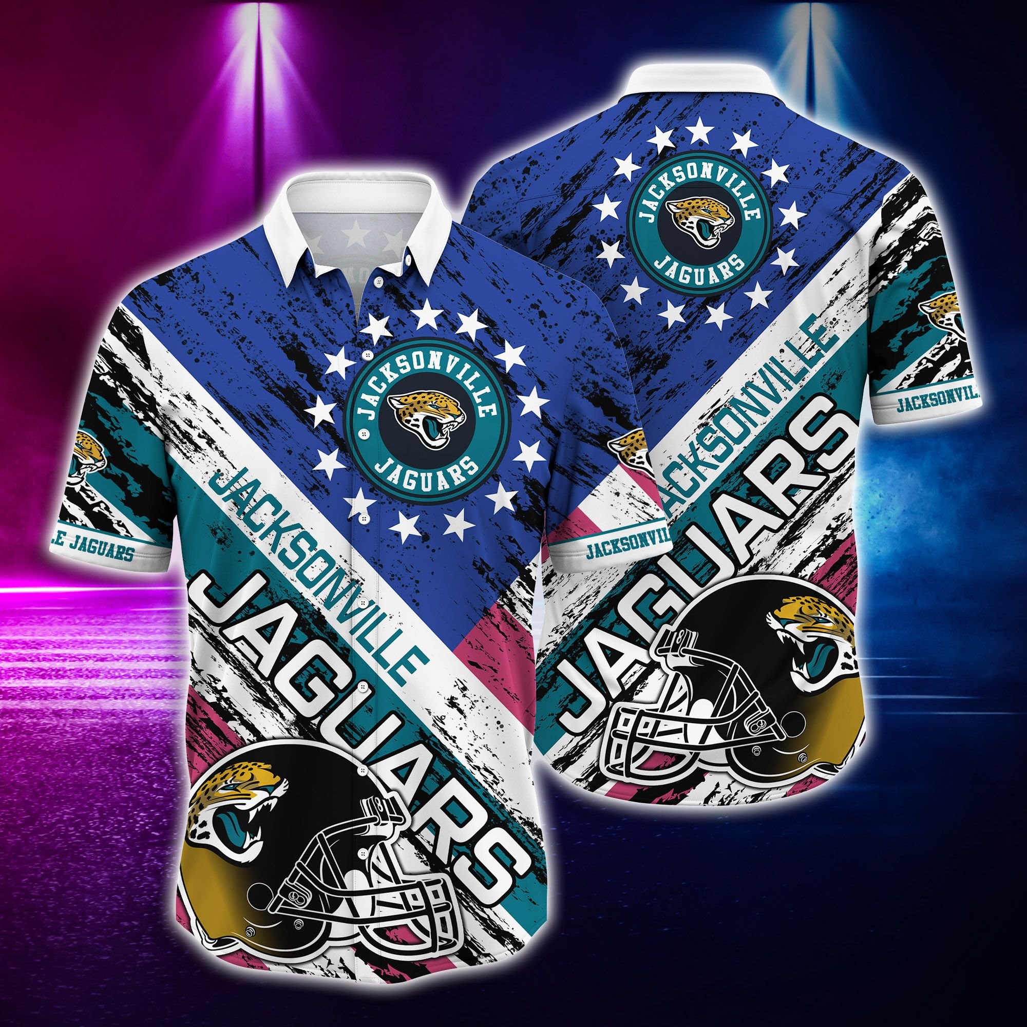 Nfl Hawaiian Shirt Jacksonville Jaguars And Tshirt Rugby Helmet-1