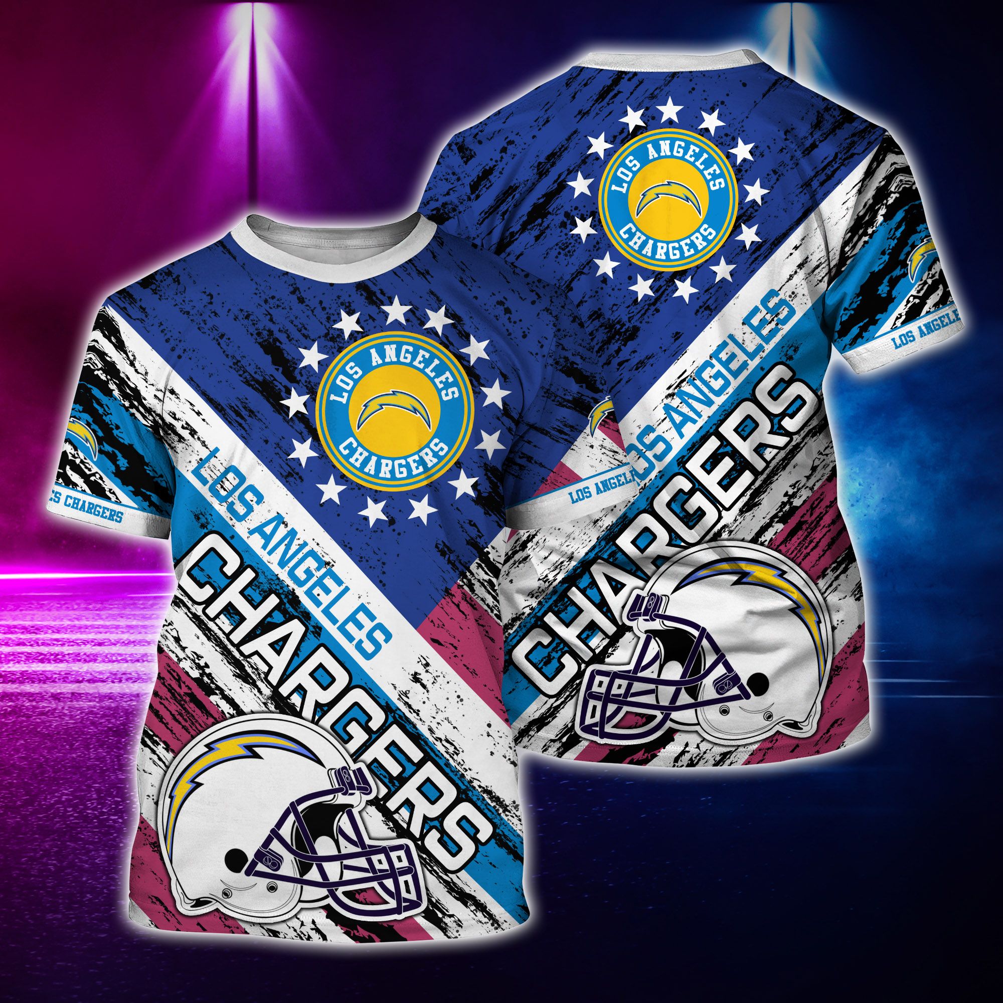 Nfl Hawaiian Shirt Los Angeles Chargers Tshirt Rugby Helmet-1