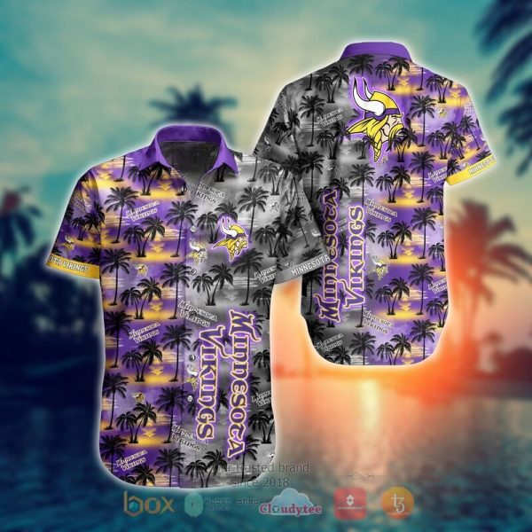 Nfl Hawaiian Shirt Minnesota Vikings And Short 3d-1
