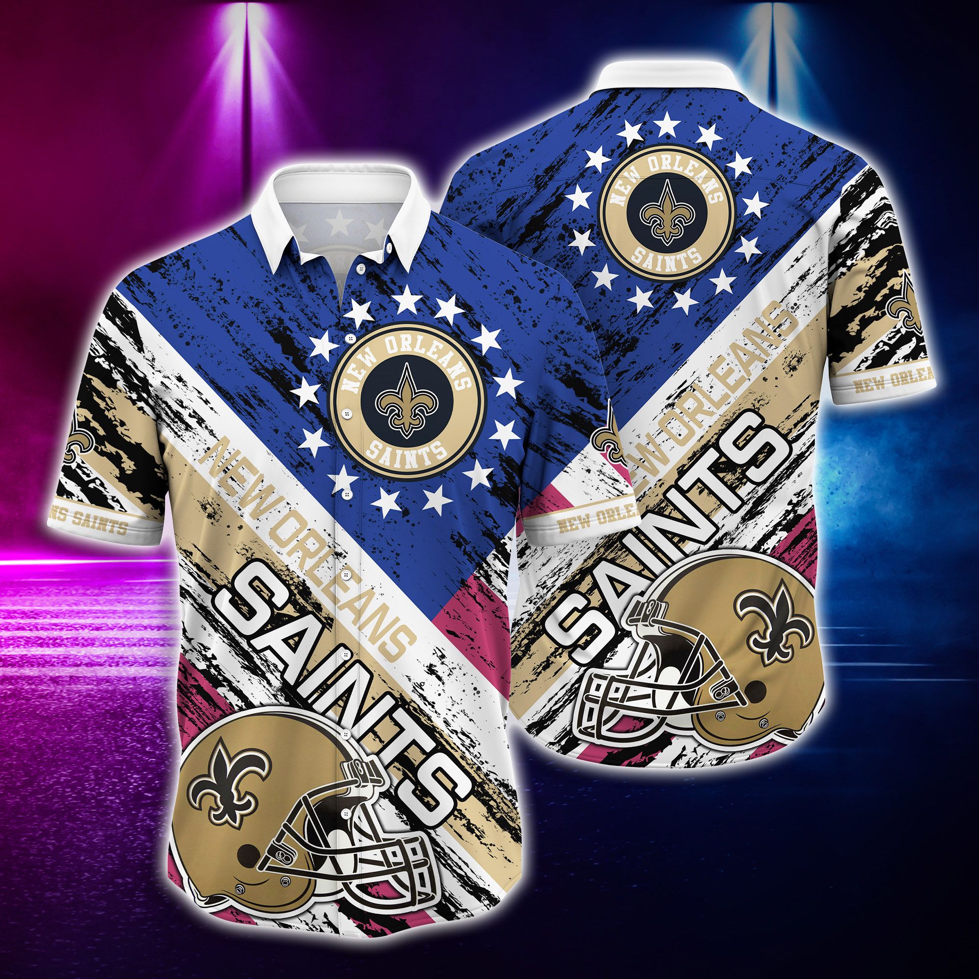 Nfl Hawaiian Shirt New Orleans Saints Tshirt Rugby Helmet-1