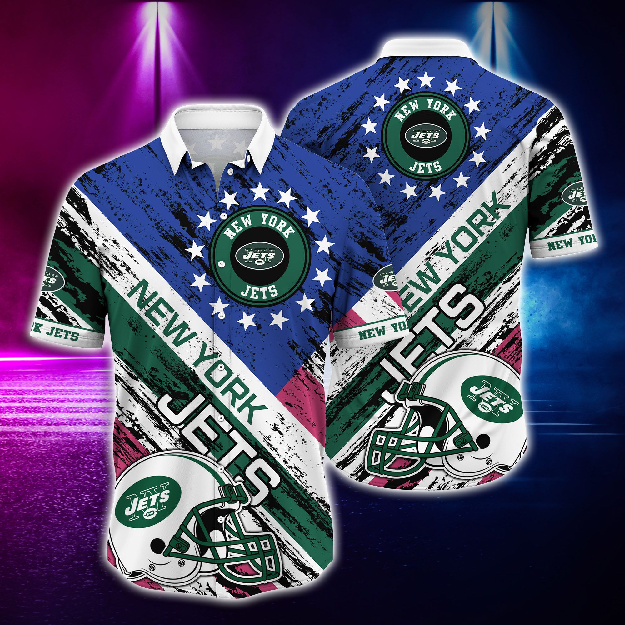 Nfl Hawaiian Shirt New York Jets And Tshirt Rugby Helmet-1