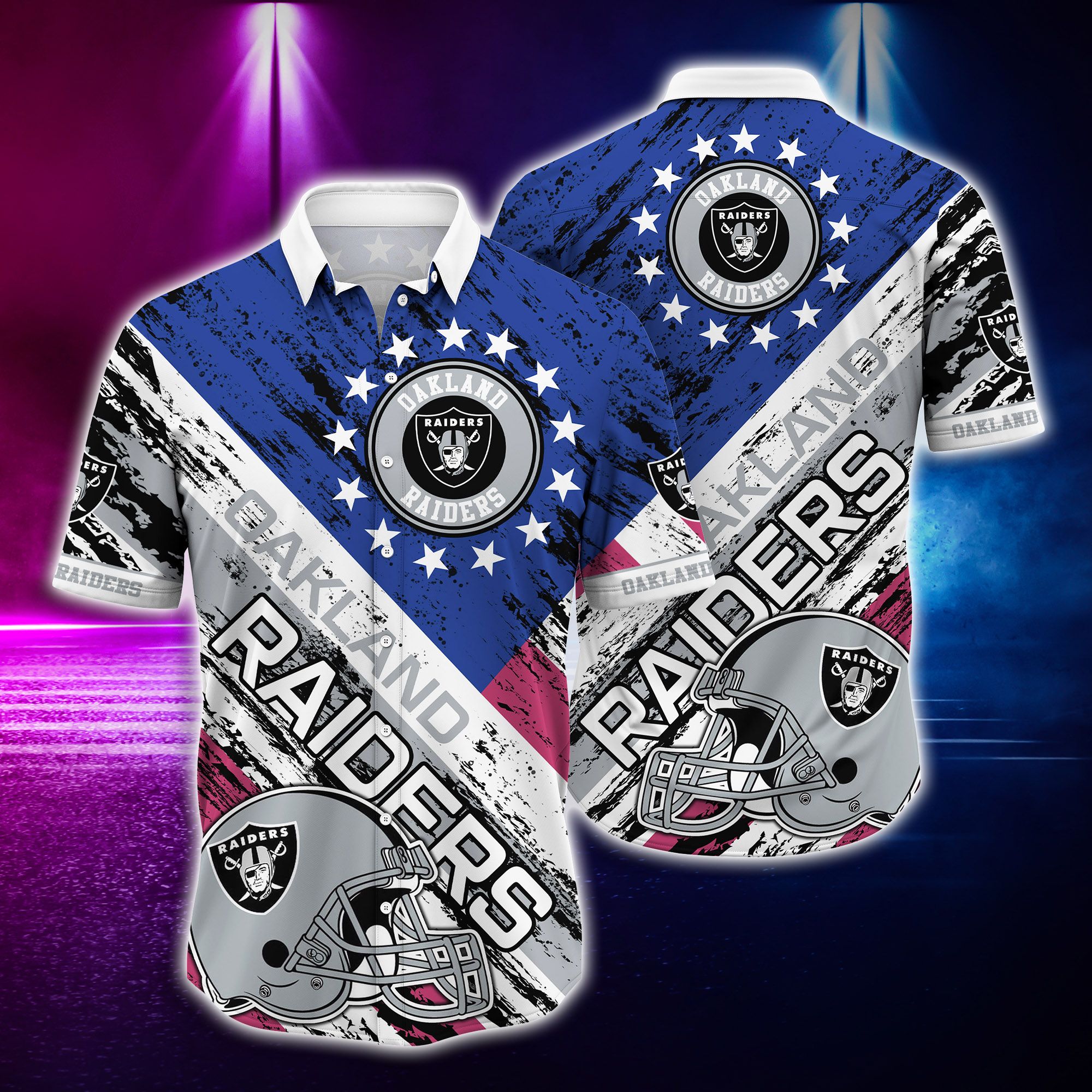 Nfl Hawaiian Shirt Oakland Raiders And Tshirt Rugby Helmet-1