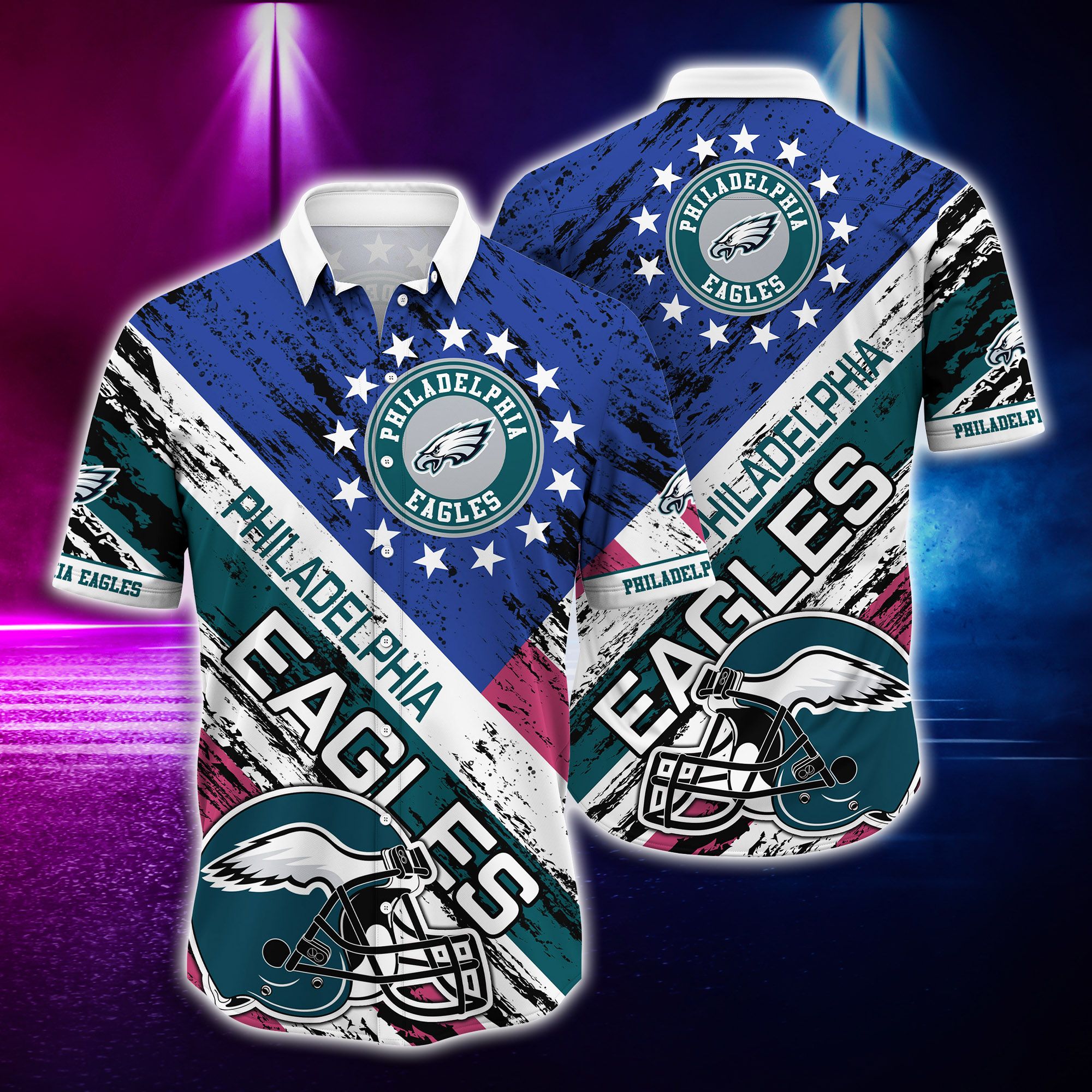 Nfl Hawaiian Shirt Philadelphia Eagles Tshirt Rugby Helmet-1
