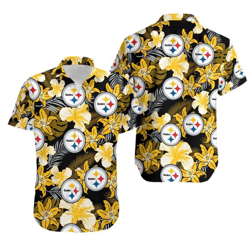Nfl Hawaiian Shirt Pittsburgh Steelers Flower 3d For Fans-1
