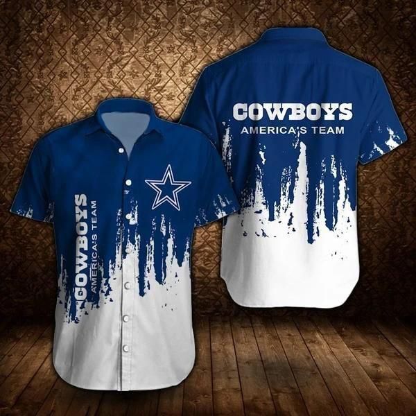 Nfl Hawaiian Shirtdallas Cowboys Button 3d-1