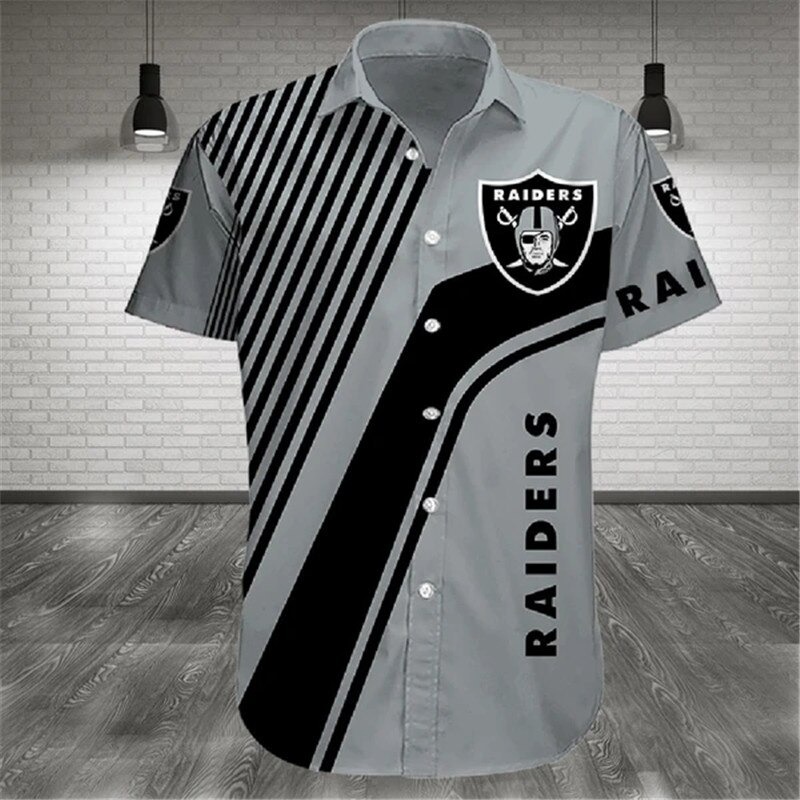 Nfl Las Vegas Raiders 3d Shirt Summer Cross Design-1