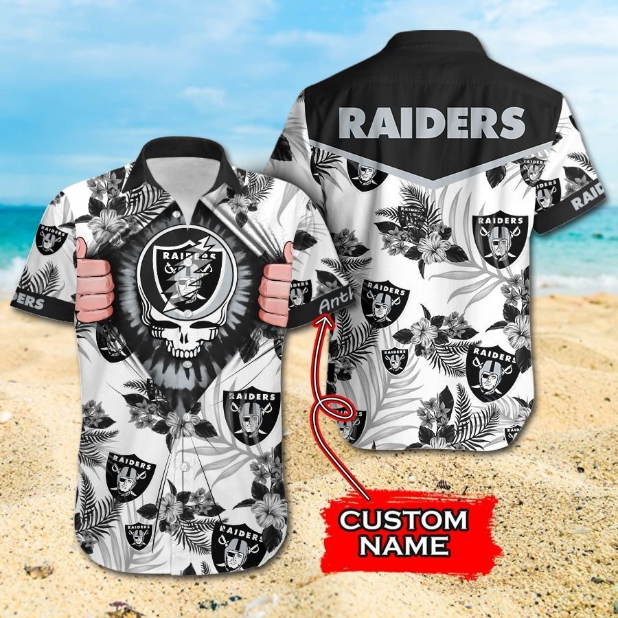 Nfl Las Vegas Raiders Grateful Dead Hawaiian Shirt For Fans-1