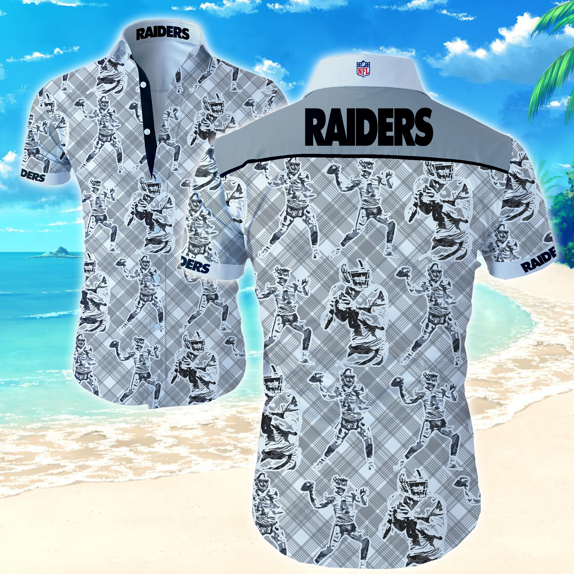Nfl Las Vegas Raiders Hawaii Full 3d Shirt Classic-1