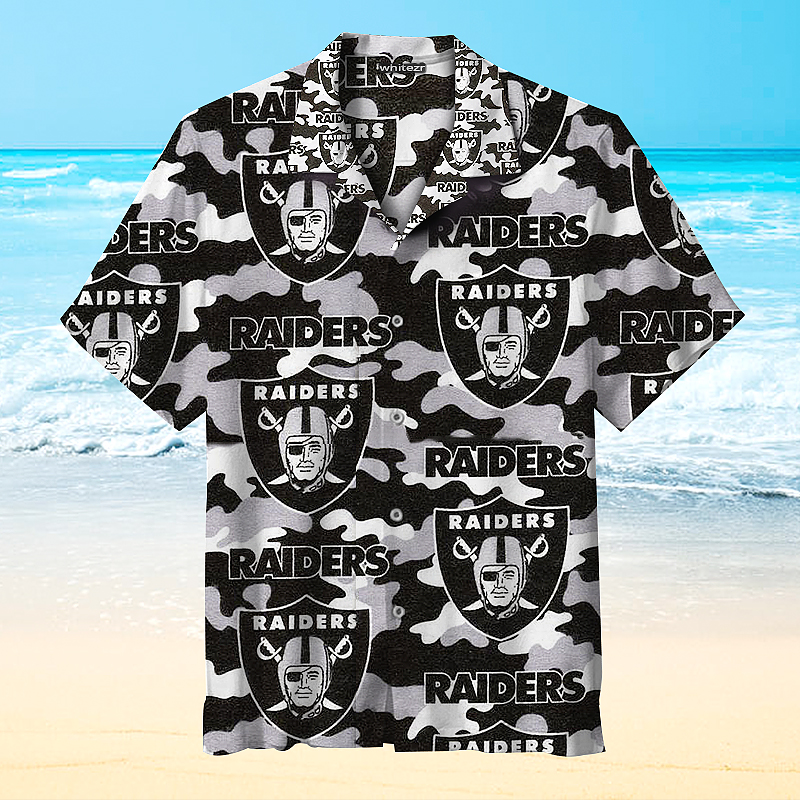 Nfl Las Vegas Raiders Hawaiian 3d Shirt Camo For Fans-1
