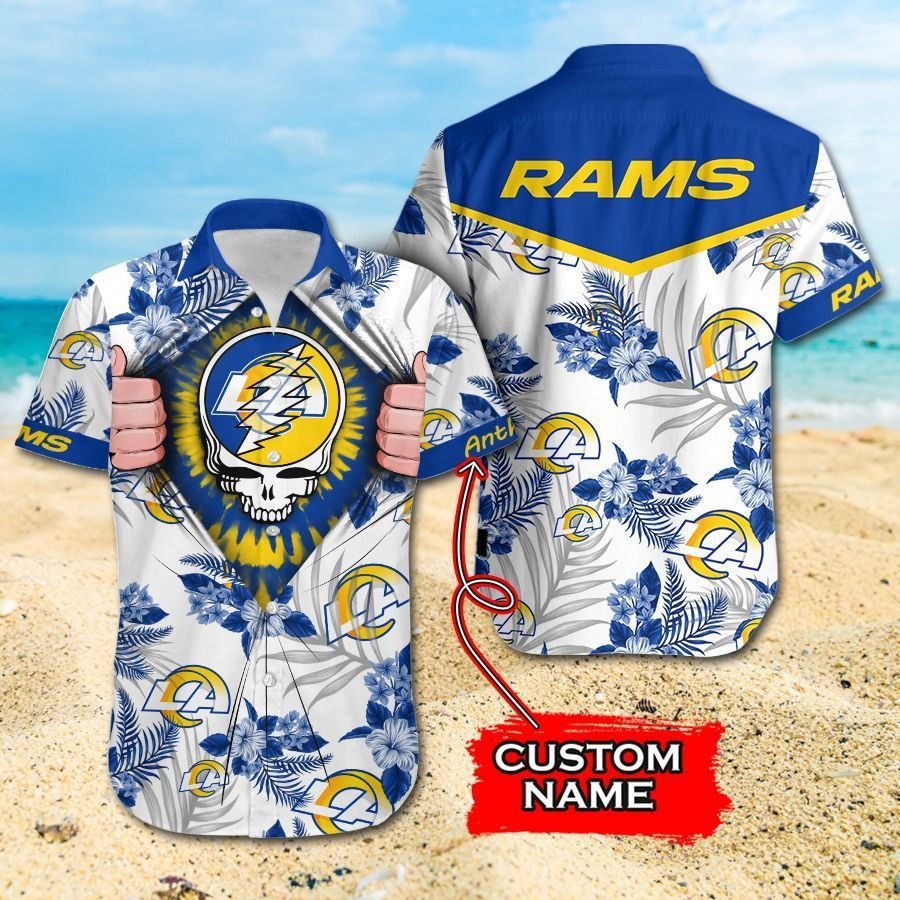 Nfl Los Angeles Rams Grateful Dead Hawaiian Shirt For Fans-1