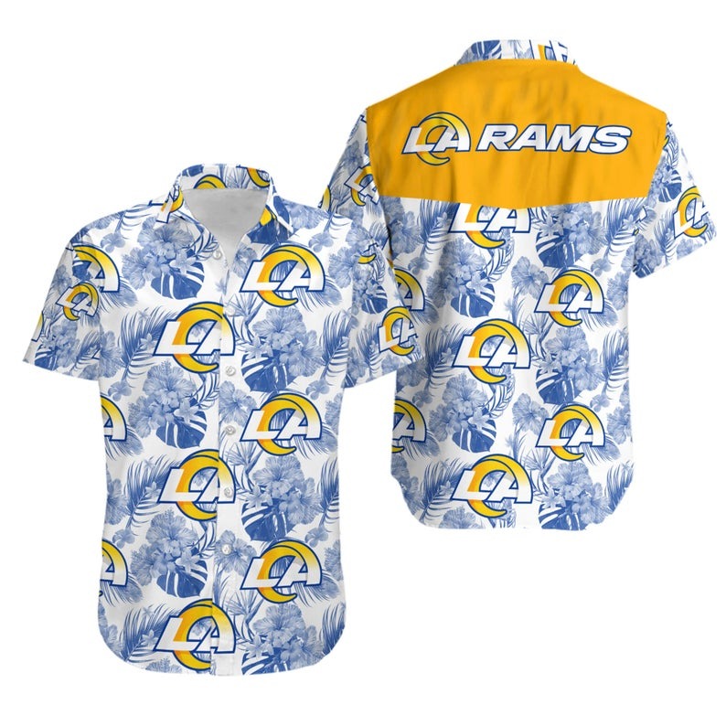 Nfl Los Angeles Rams Hawaiian Full 3d Shirt For Fans-1