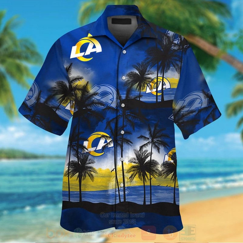 Nfl Los Angeles Rams Hawaiian Full 3d Shirt For Fans-2