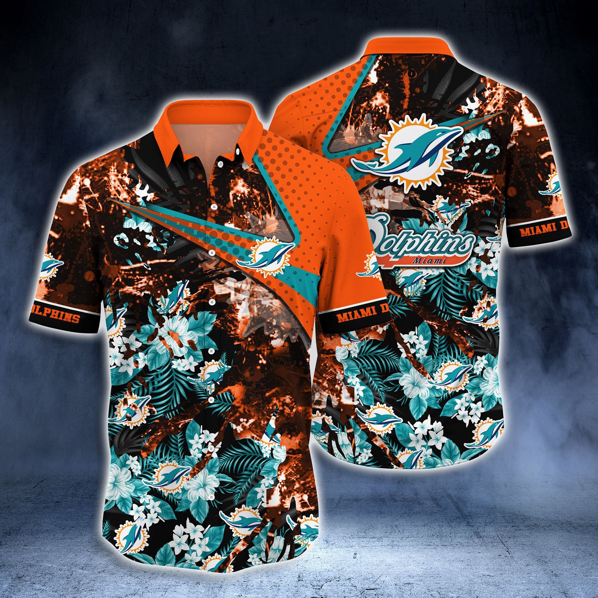 Nfl Miami Dolphins Cool Floral Hawaiian Shirt Style Hot Trending-1
