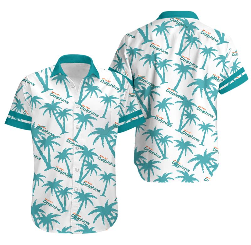 Nfl Miami Dolphins Hawaiian 3d Shirt Coconut Tree-1