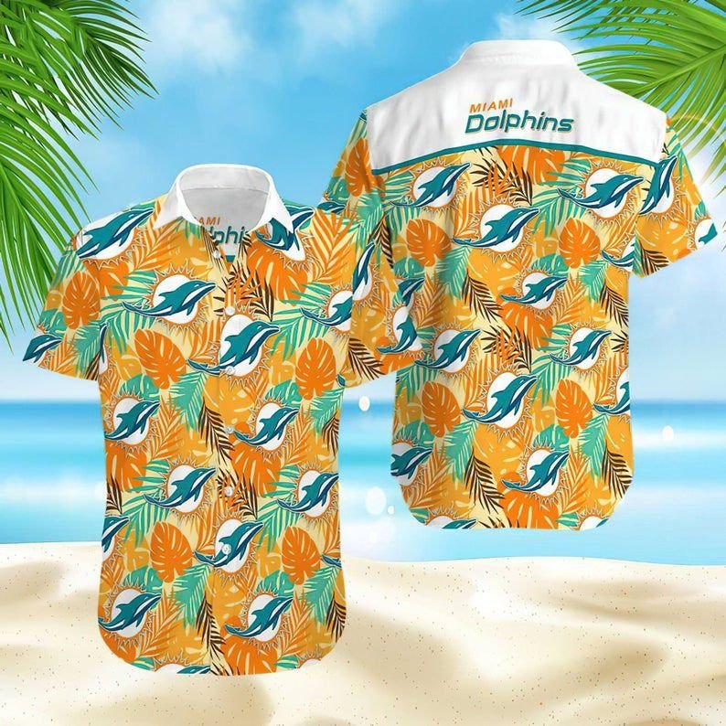 Nfl Miami Dolphins Hawaiian 3d Shirt Football Sport Cool-1