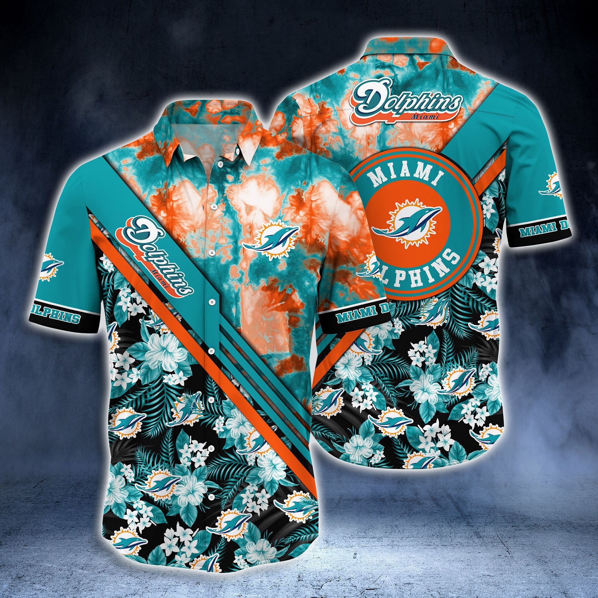Nfl Miami Dolphins Hawaiian 3d Shirt Hot Trending Tropical-1