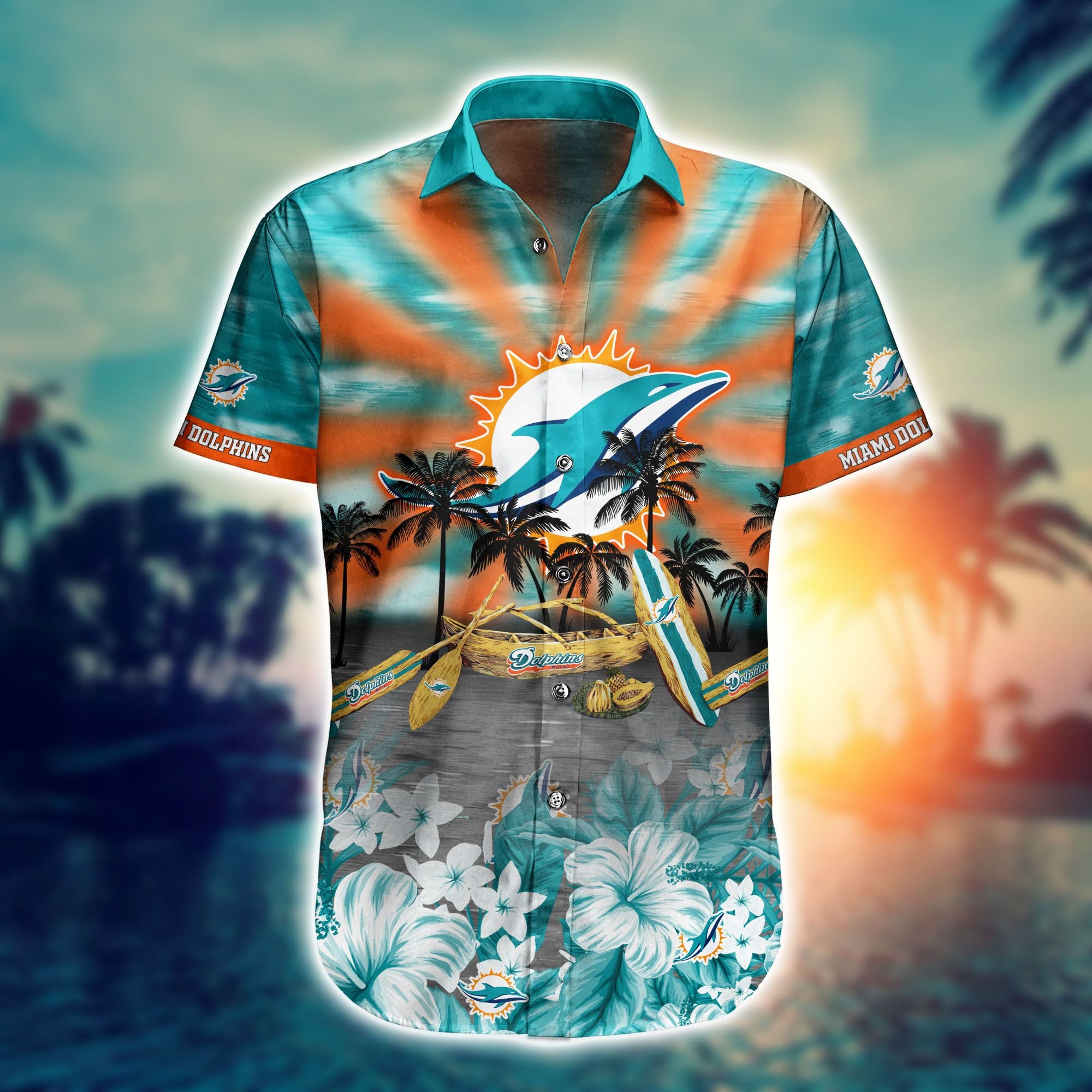 Nfl Miami Dolphins Hawaiian 3d Shirt Lover New Summer-1