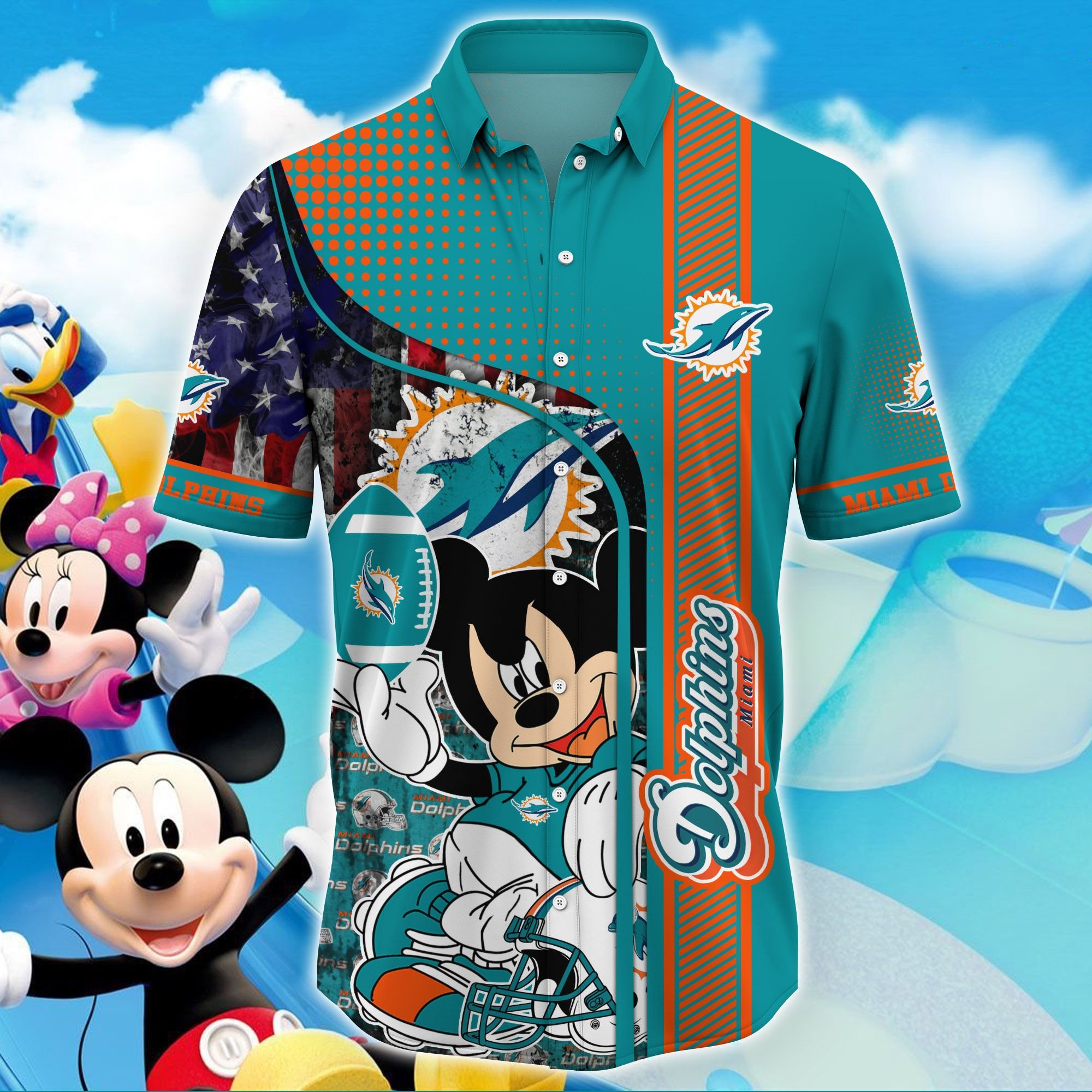 Nfl Miami Dolphins Hawaiian 3d Shirt Mickey Player Hot Trending-1