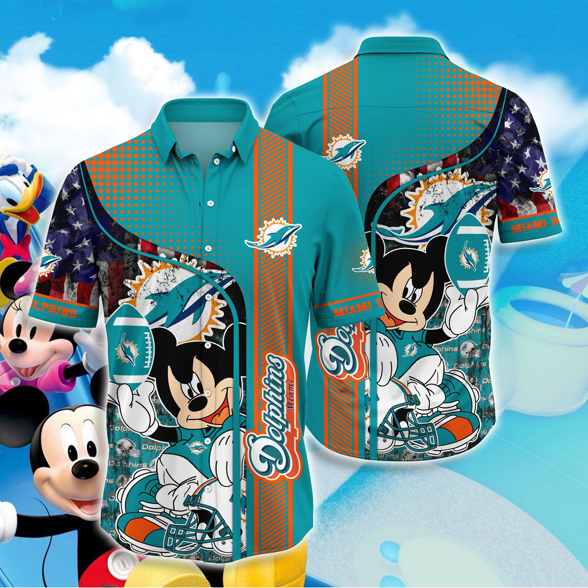 Nfl Miami Dolphins Hawaiian 3d Shirt Mickey Player Hot Trending-1