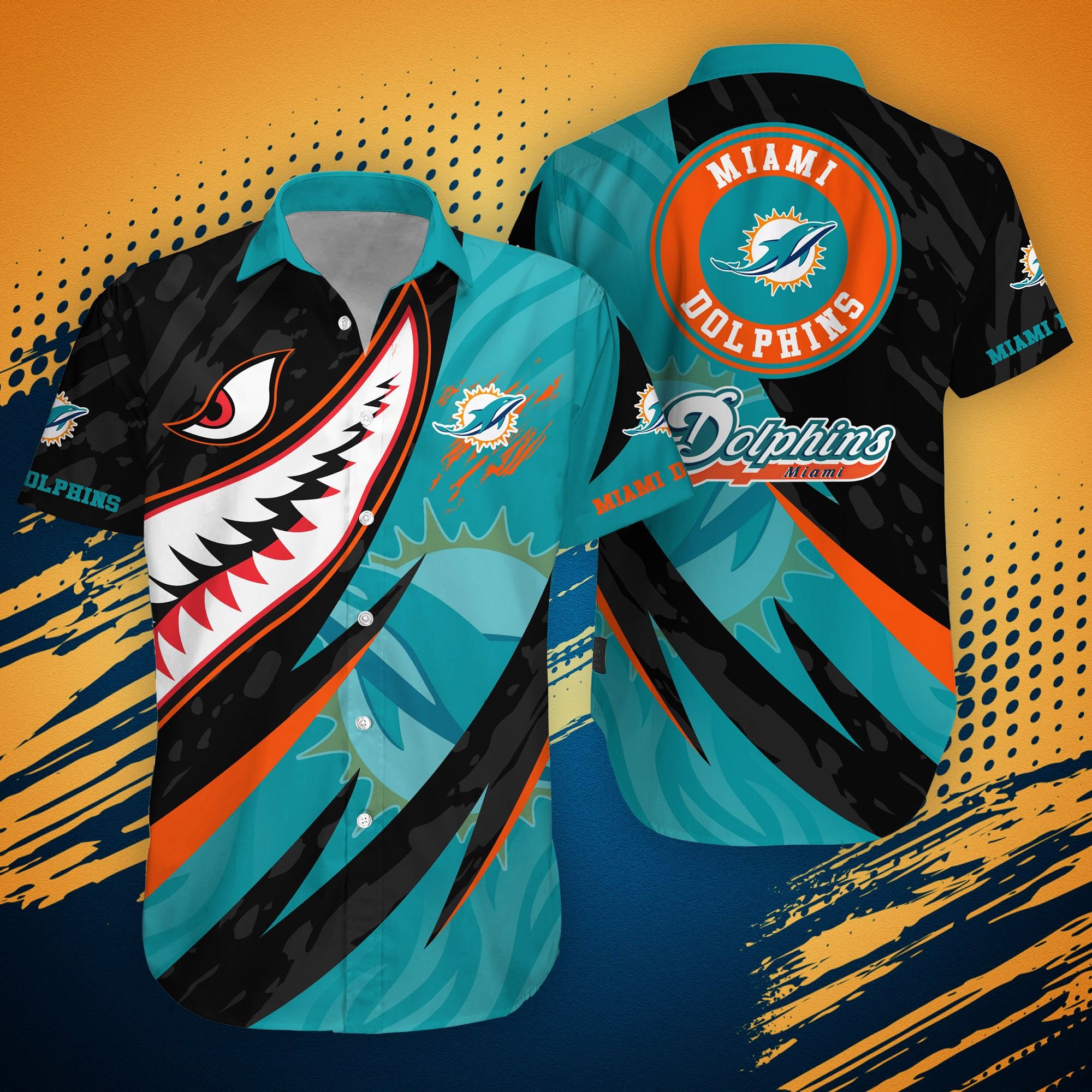 Nfl Miami Dolphins Hawaiian 3d Shirt Shark Summer-1