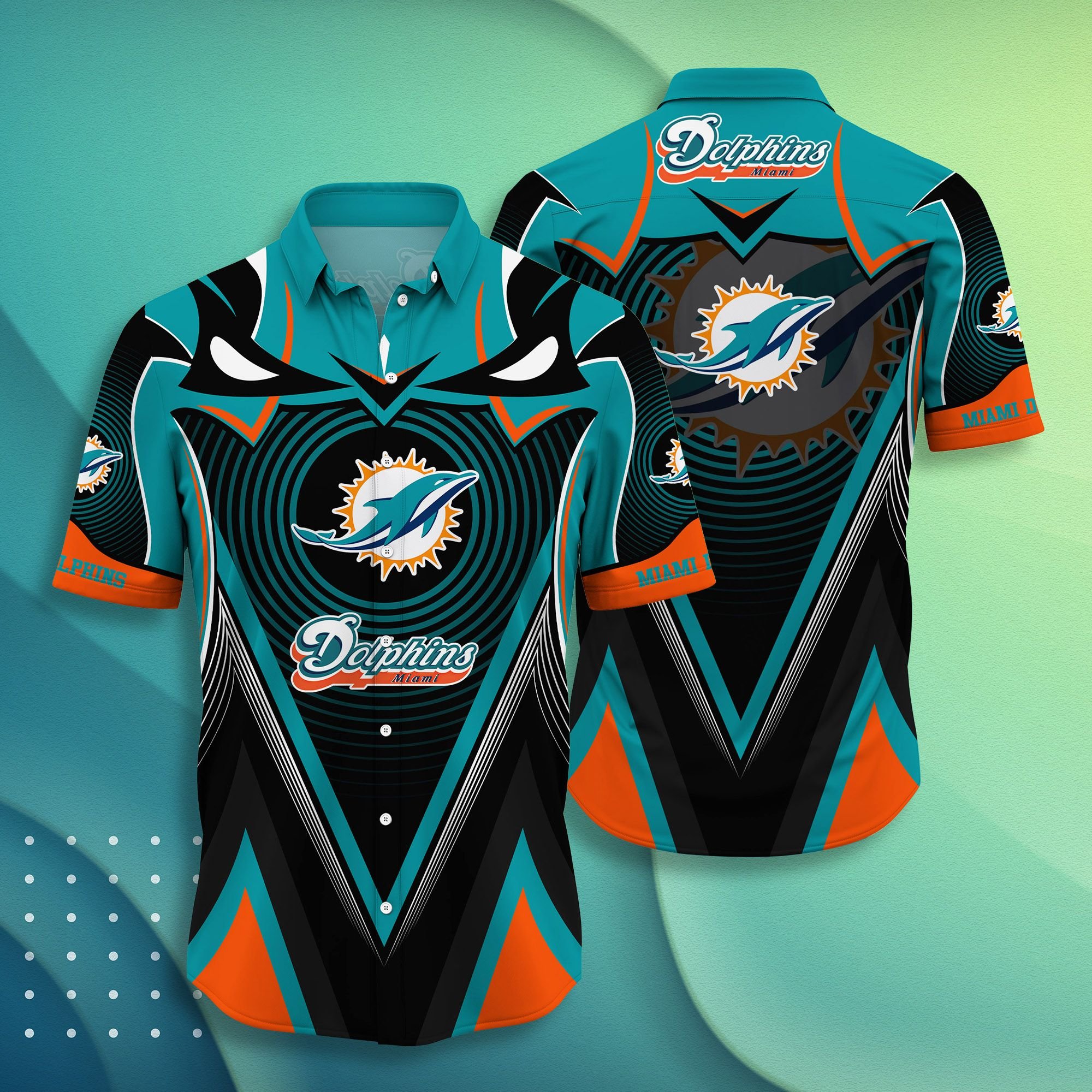 Nfl Miami Dolphins Hawaiian 3d Shirt Style Hot Summer-1