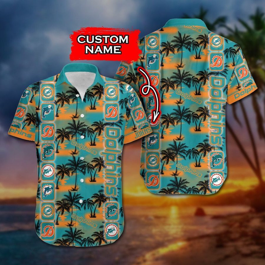 Nfl Miami Dolphins Hawaiian Full 3d Shirt For Fans Custom-1