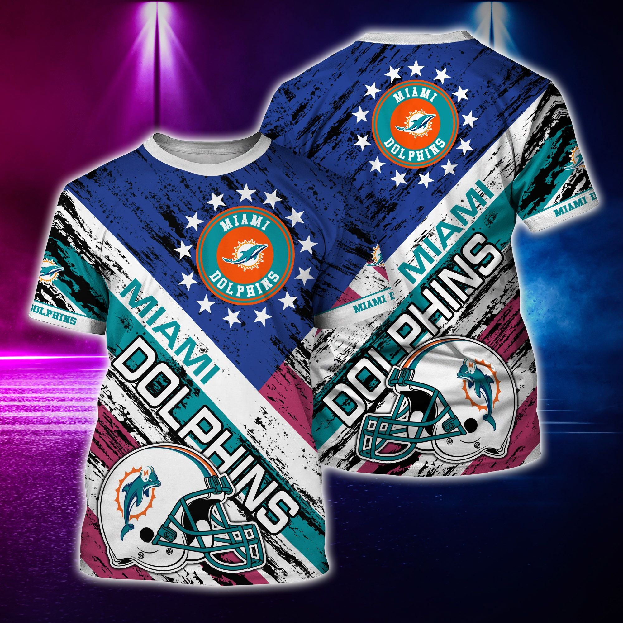 Nfl Miami Dolphins Hawaiian Shirt And Tshirt Rugby Helmet-1