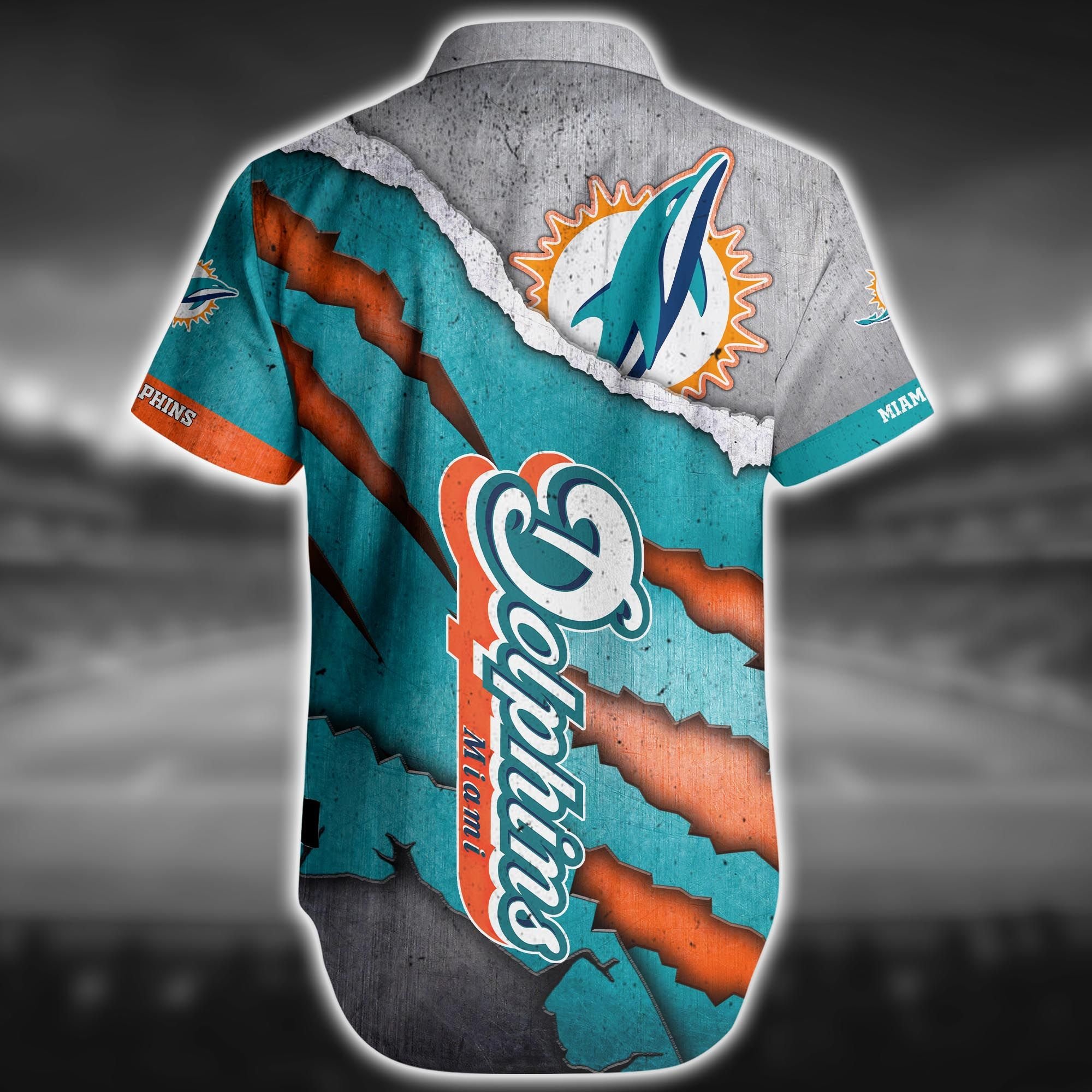 Nfl Miami Dolphins Hawaiian Shirt Short 3d For Fans-2