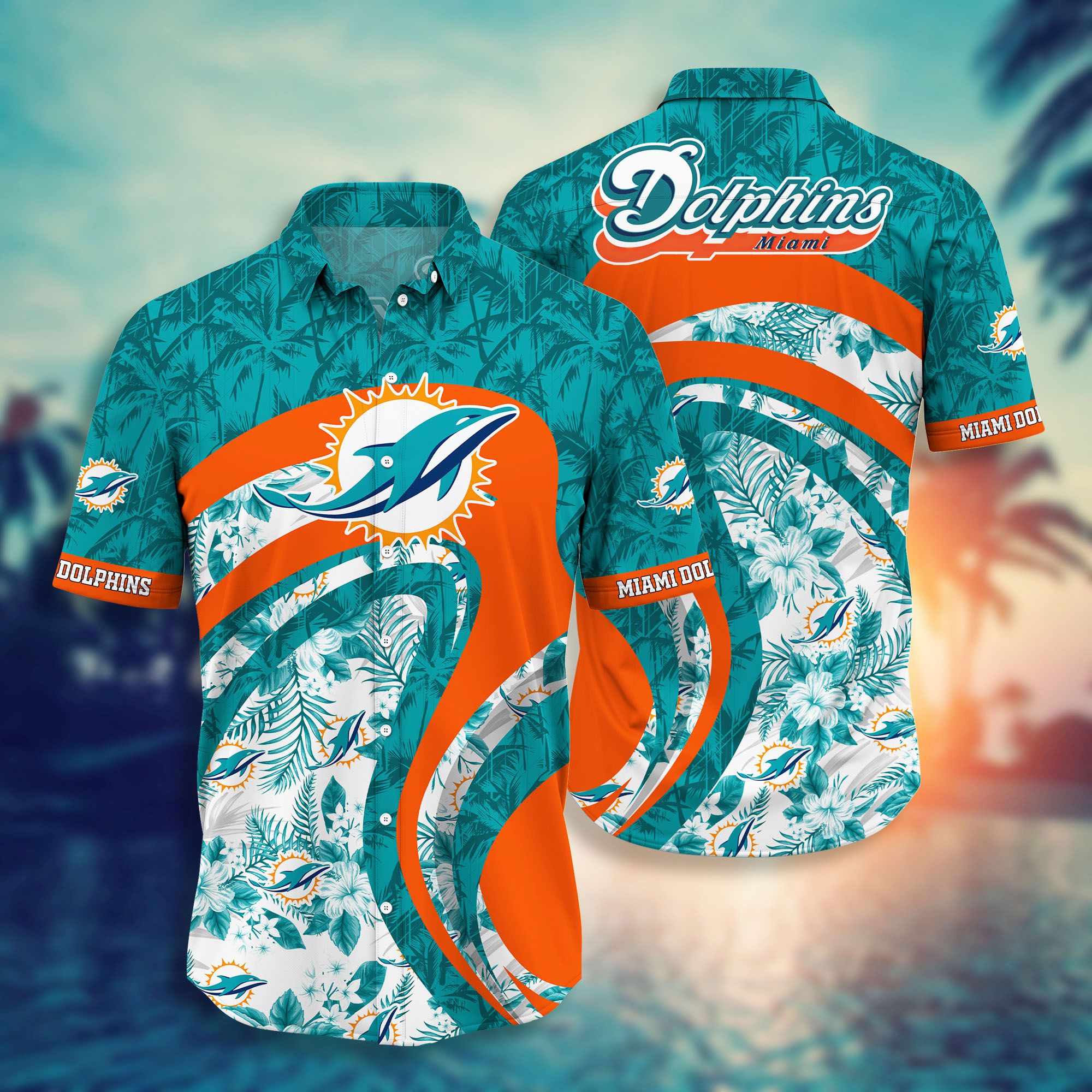 Nfl Miami Dolphins Hawaiian Shirt Short Hot Trending-1