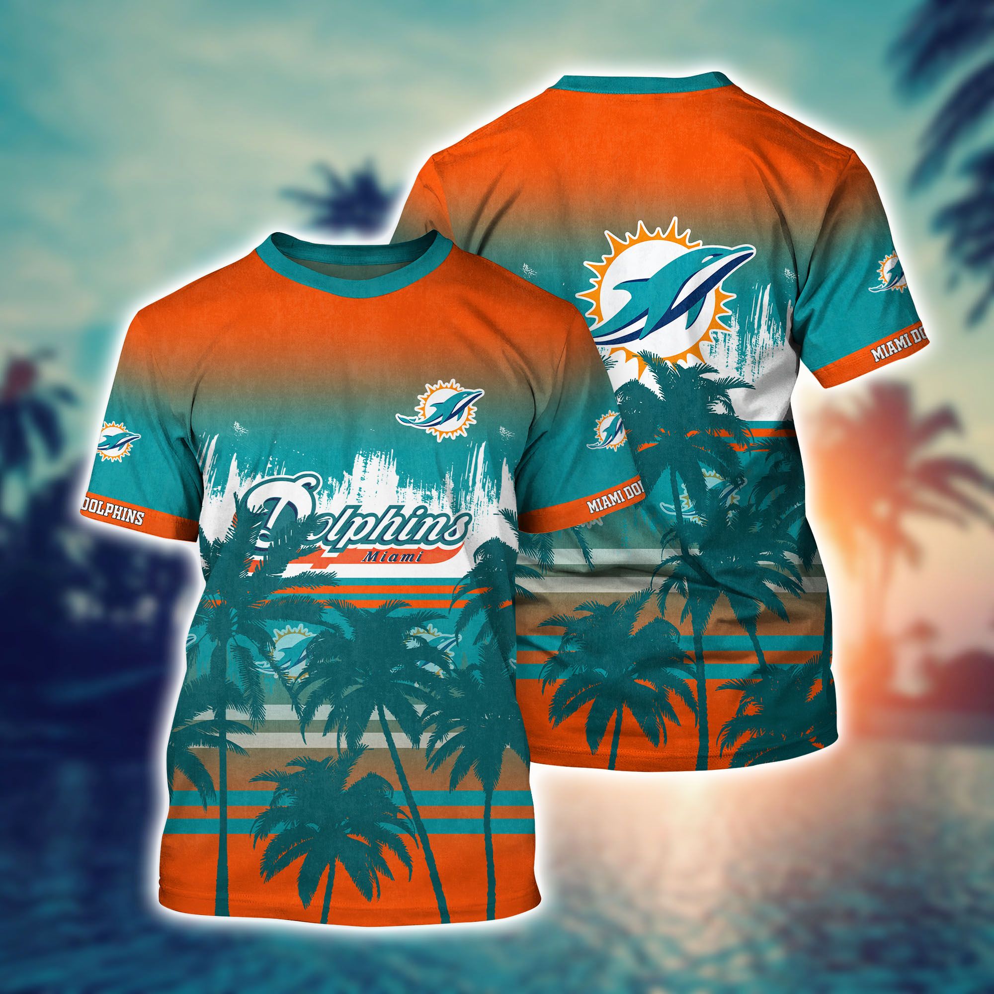 Nfl Miami Dolphins Hawaiian Shirt Short Style 3d-1