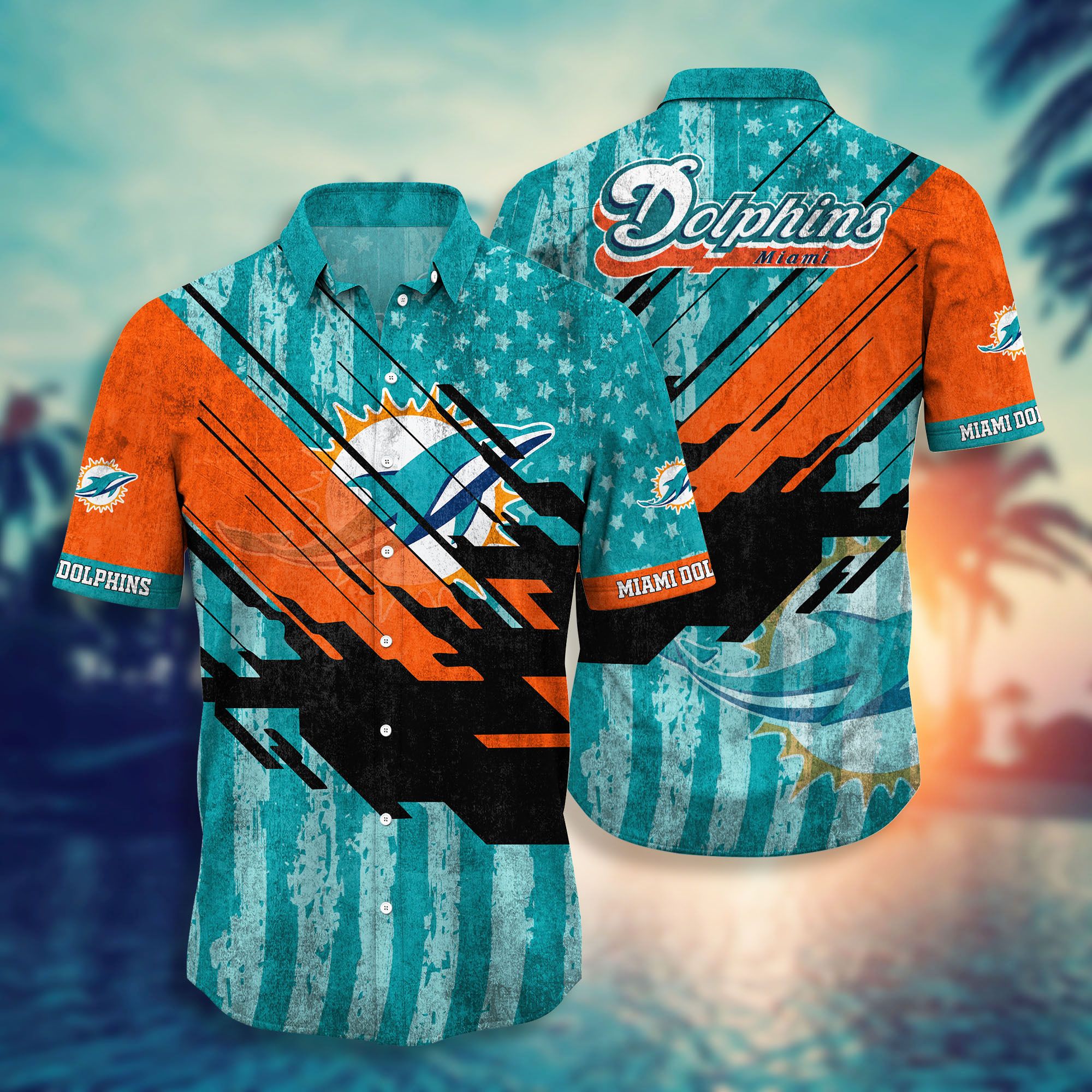Nfl Miami Dolphins Hawaiian Shirt Short Style Hot Trending 3d 01-1