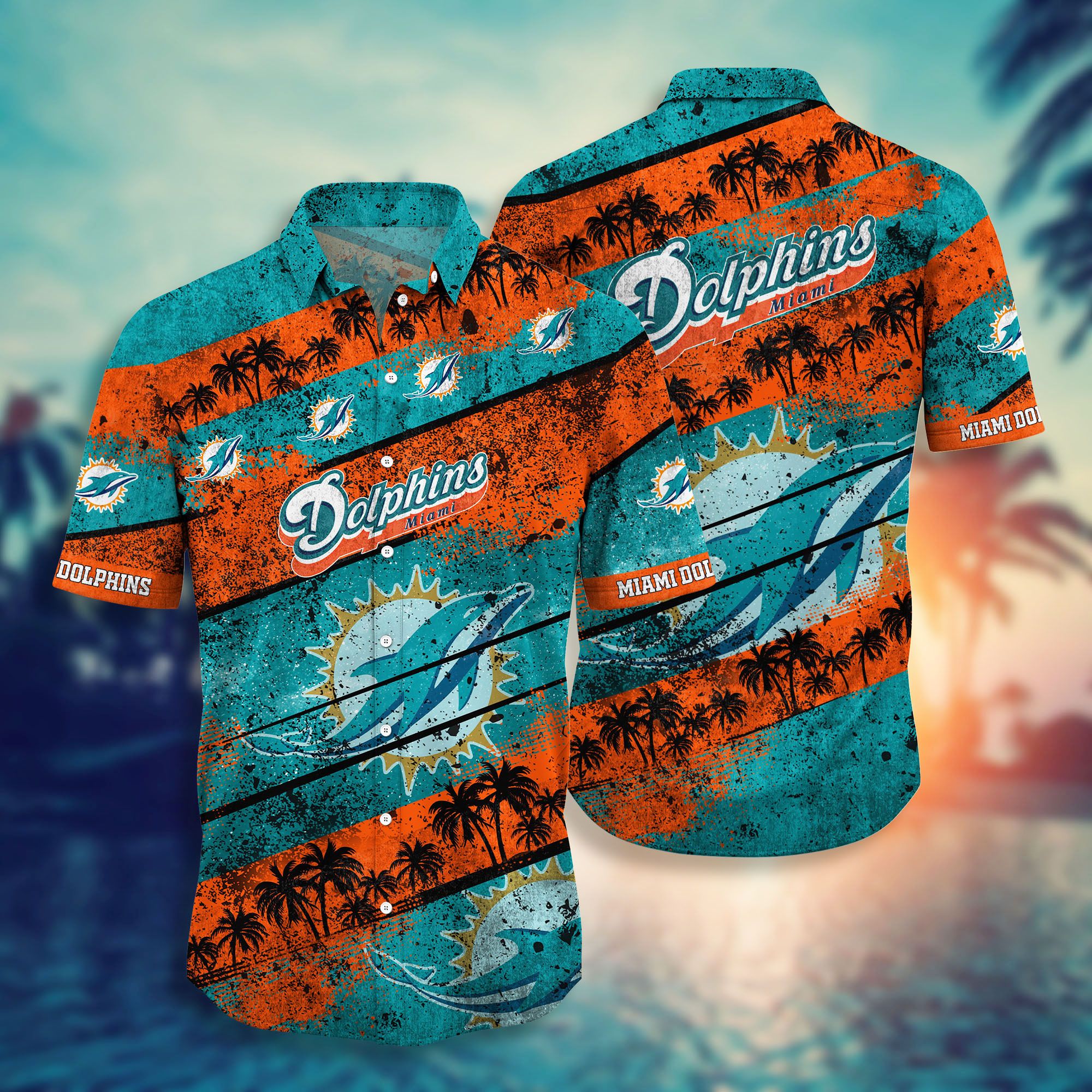 Nfl Miami Dolphins Hawaiian Shirt Short Style Hot Trending 3d 02-1
