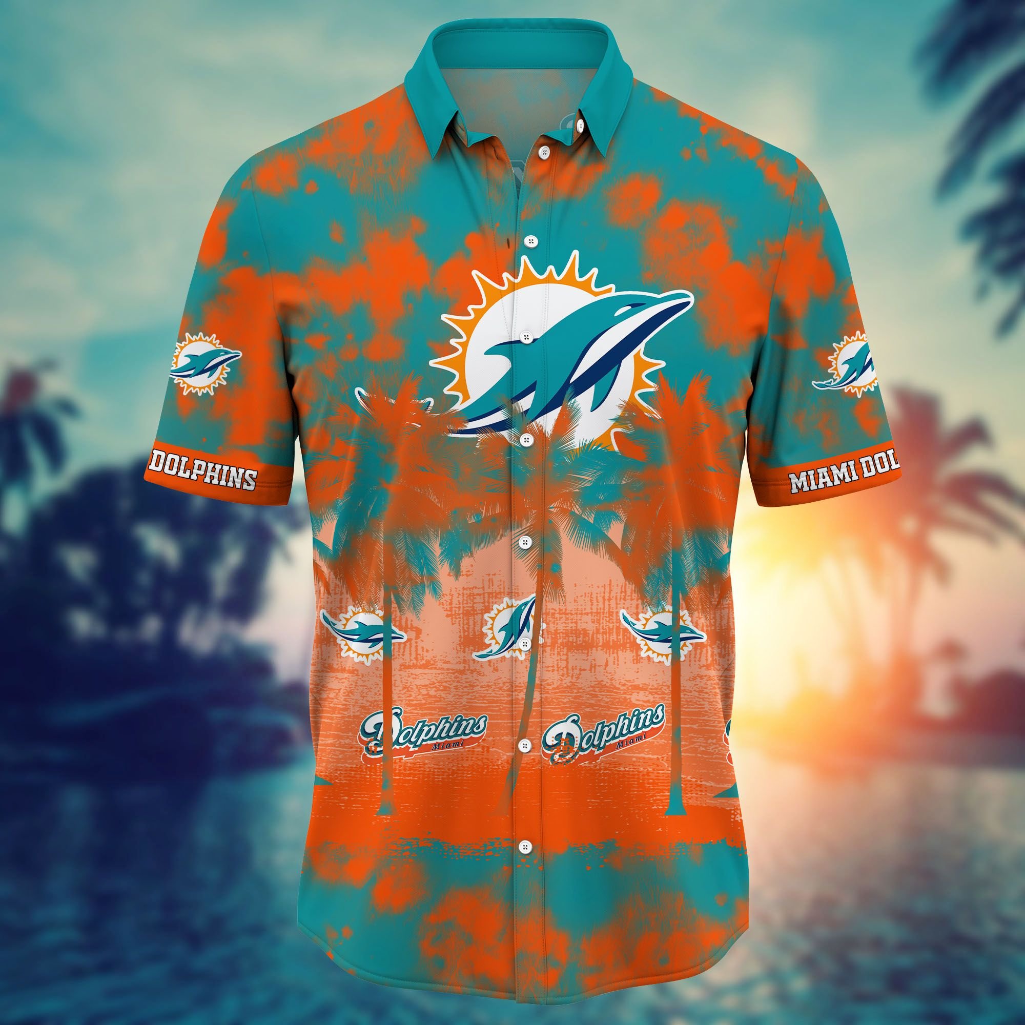 Nfl Miami Dolphins Hawaiian Shirt Short Style Hot Trending 3d 03-1