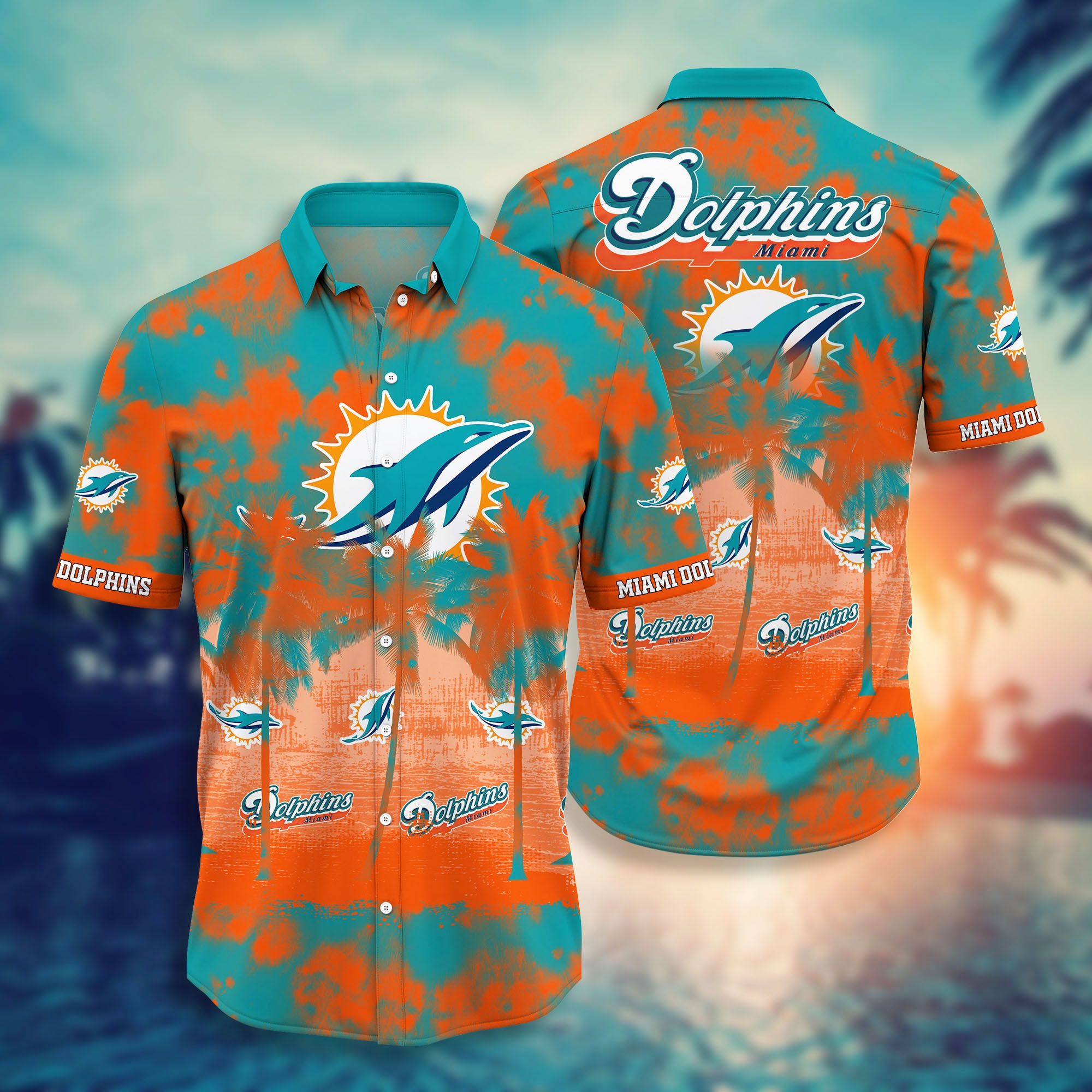 Nfl Miami Dolphins Hawaiian Shirt Short Style Hot Trending 3d 03-1