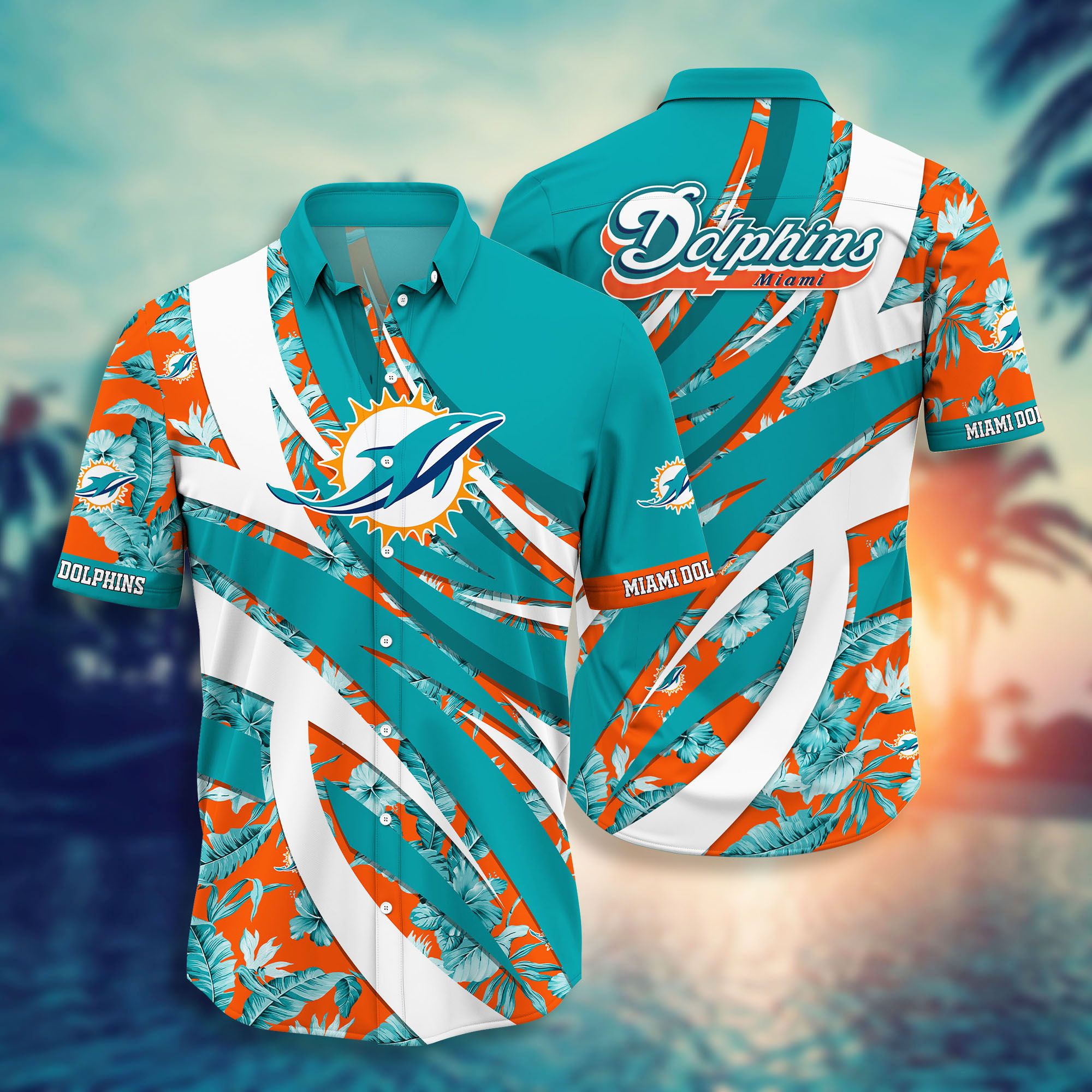 Nfl Miami Dolphins Hawaiian Shirt Short Style Hot Trending 3d 04-1