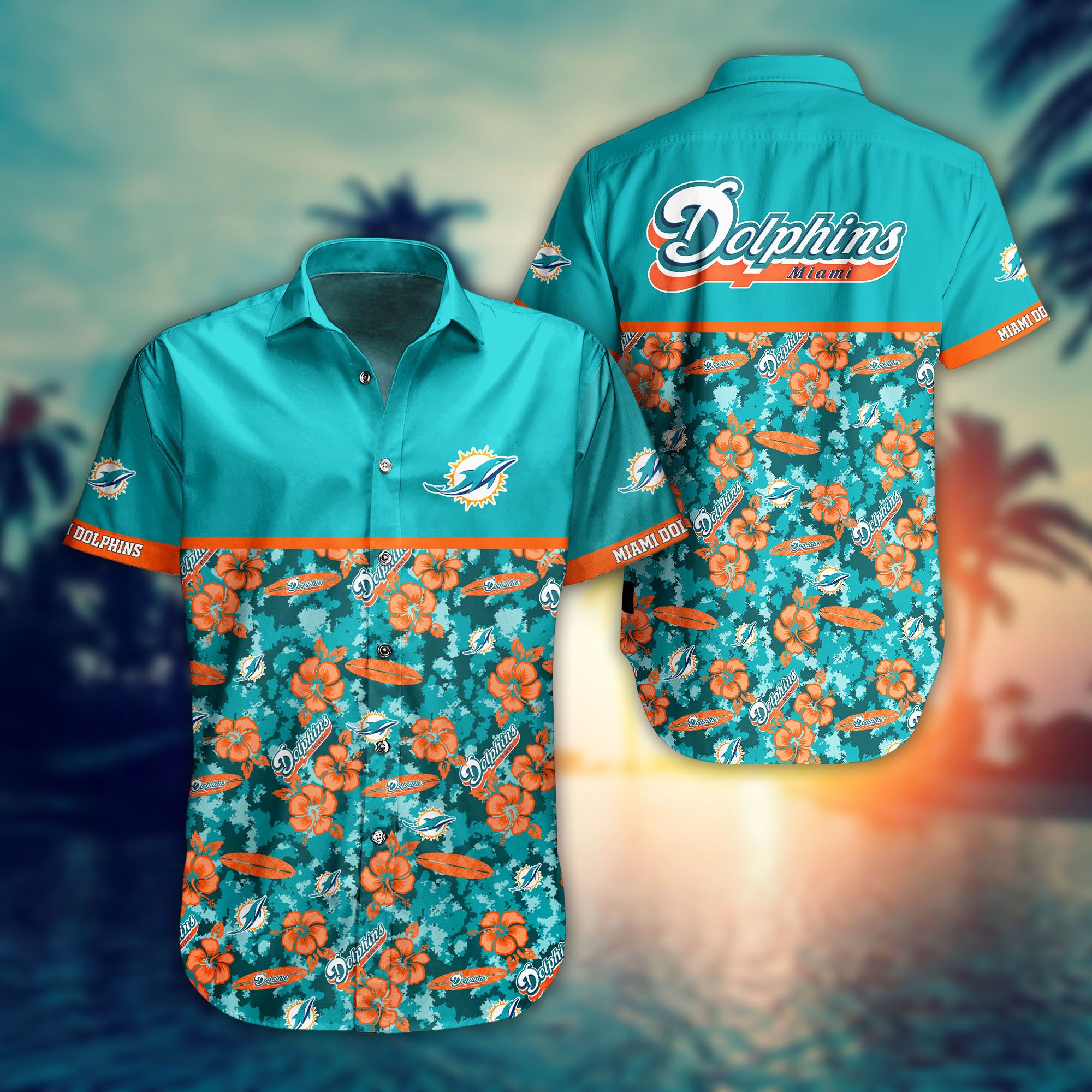 Nfl Miami Dolphins Hawaiian Shirt Trending Short T Shirt Style Summer-1