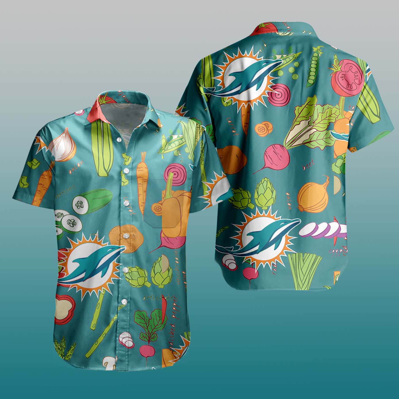 Nfl Miami Dolphins Hawaiian Shirt Tropical Vegetables For Fans-1