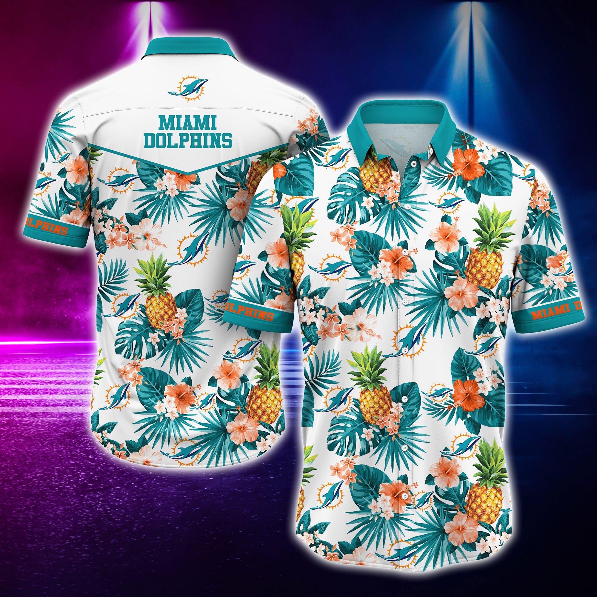 Nfl Miami Dolphins Hawaiian Shirt Tshirt Hot Trending-1