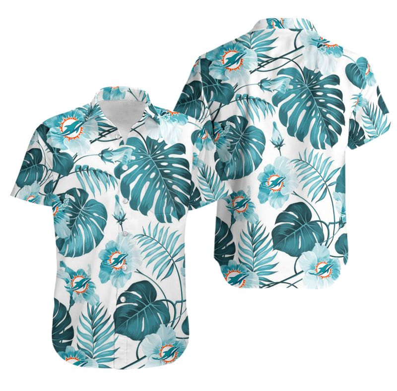 Nfl Miami Dolphins Hawaiian Tropical Full 3d Shirt-1