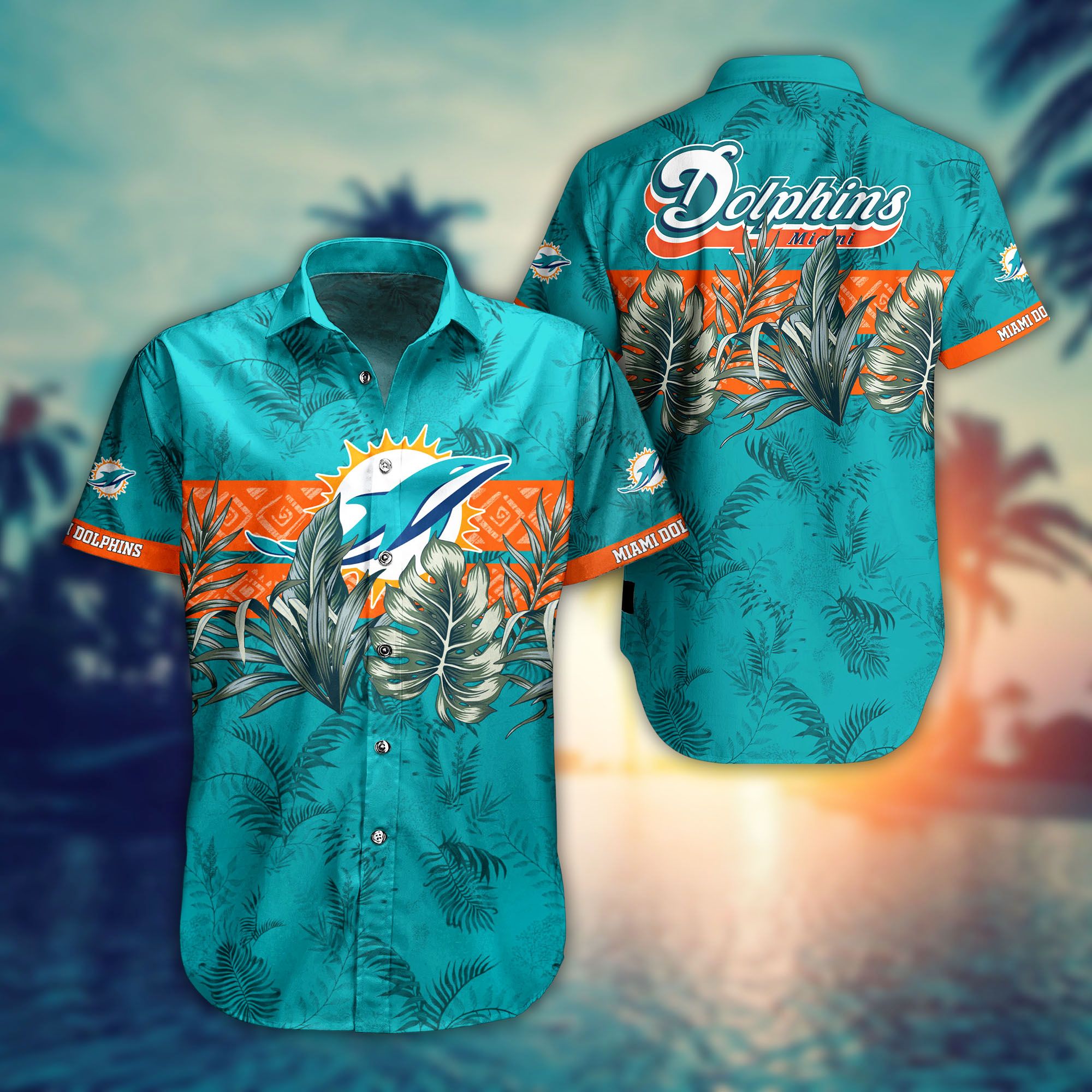Nfl Miami Dolphins Tropical Aloha Hawaiian 3d Shirt-1