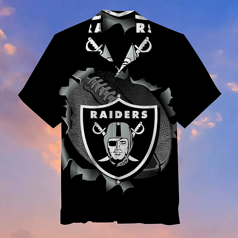 Nfl Oakland Raiders Black Ball Breck 3d Shirt For Fans-1