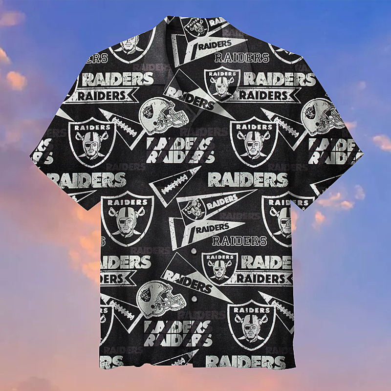 Nfl Oakland Raiders Black Full Logo 3d Shirt For Fans-1