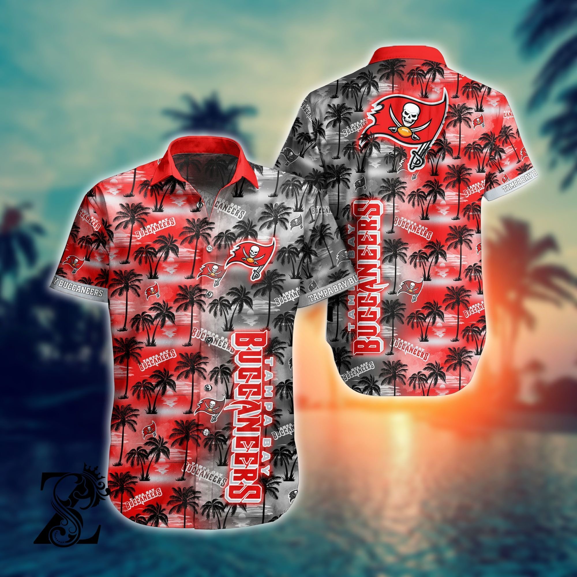 Nfl Pirate Buccaneers Hawaiian Full 3d Shirt-1