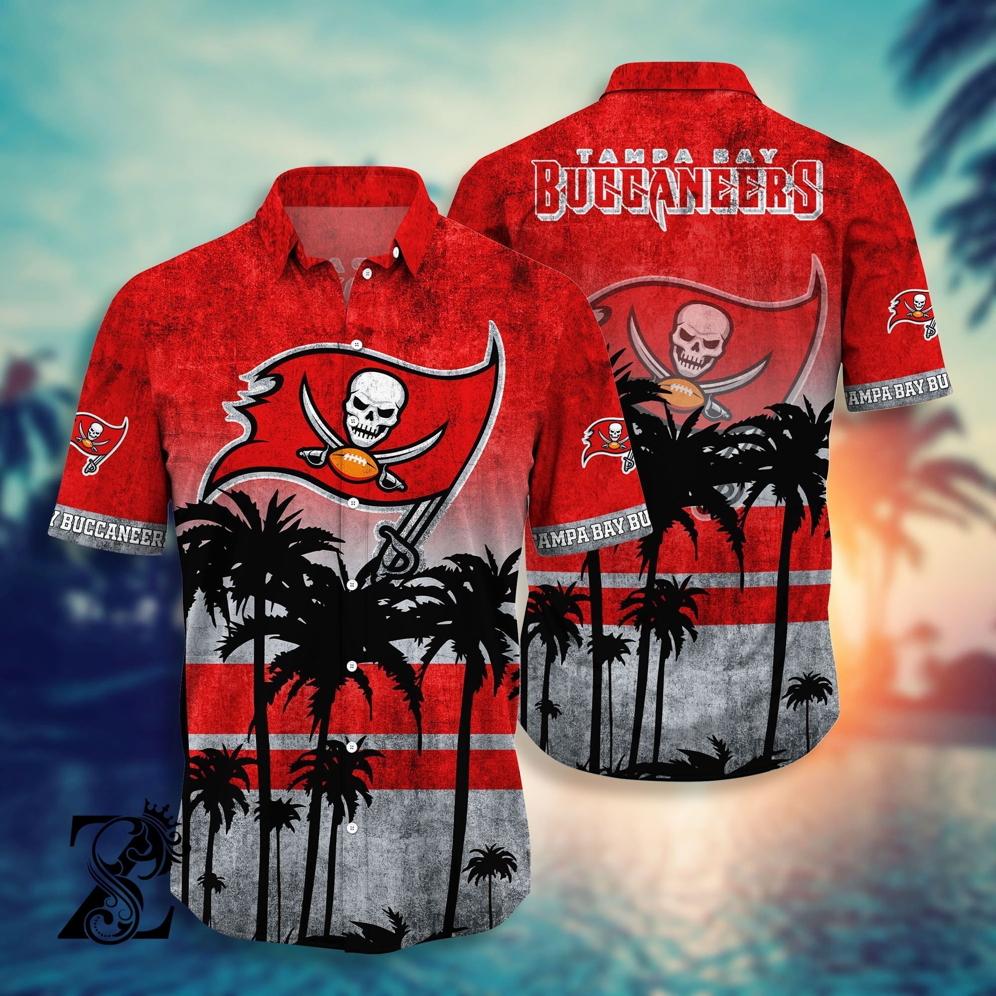 Nfl Pirates Tampa Bay Buccaneers Hawaiian Full 3d Shirt-1