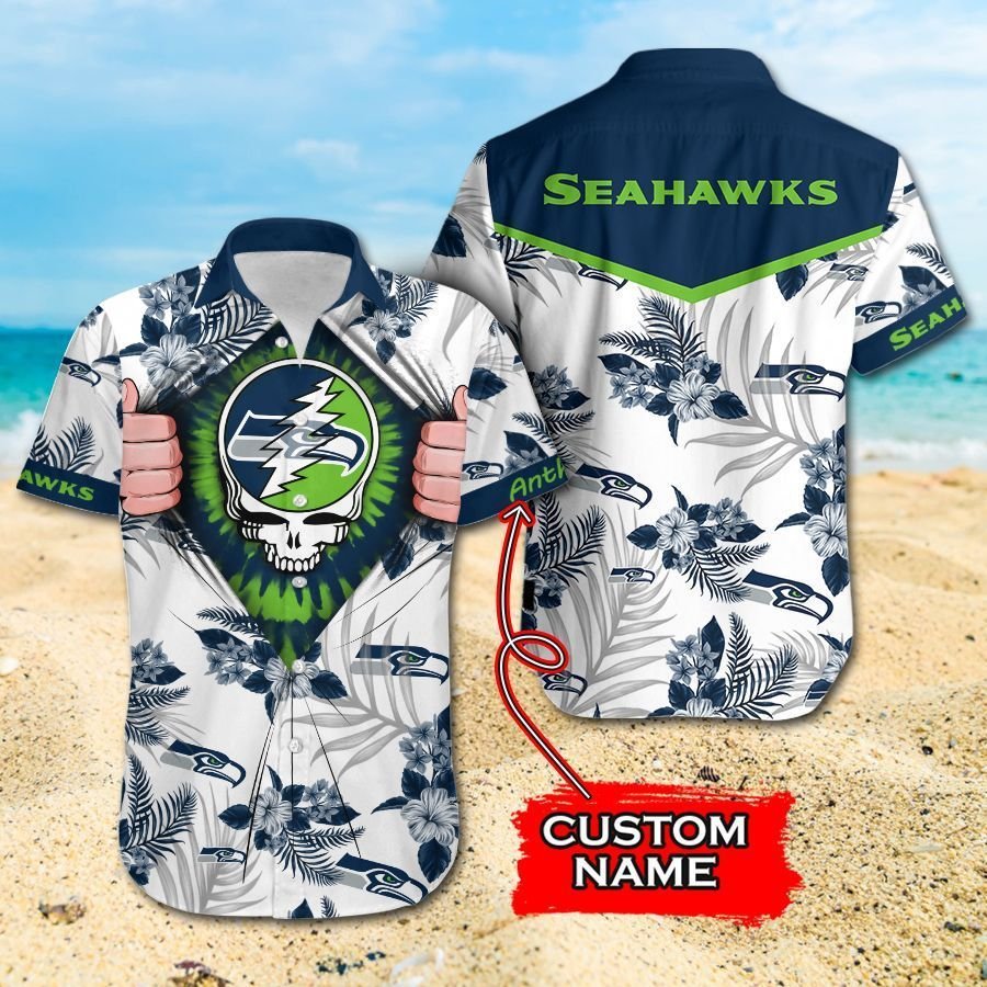 Nfl Seattle Seahawks Grateful Dead Hawaiian Shirt For Fans-1