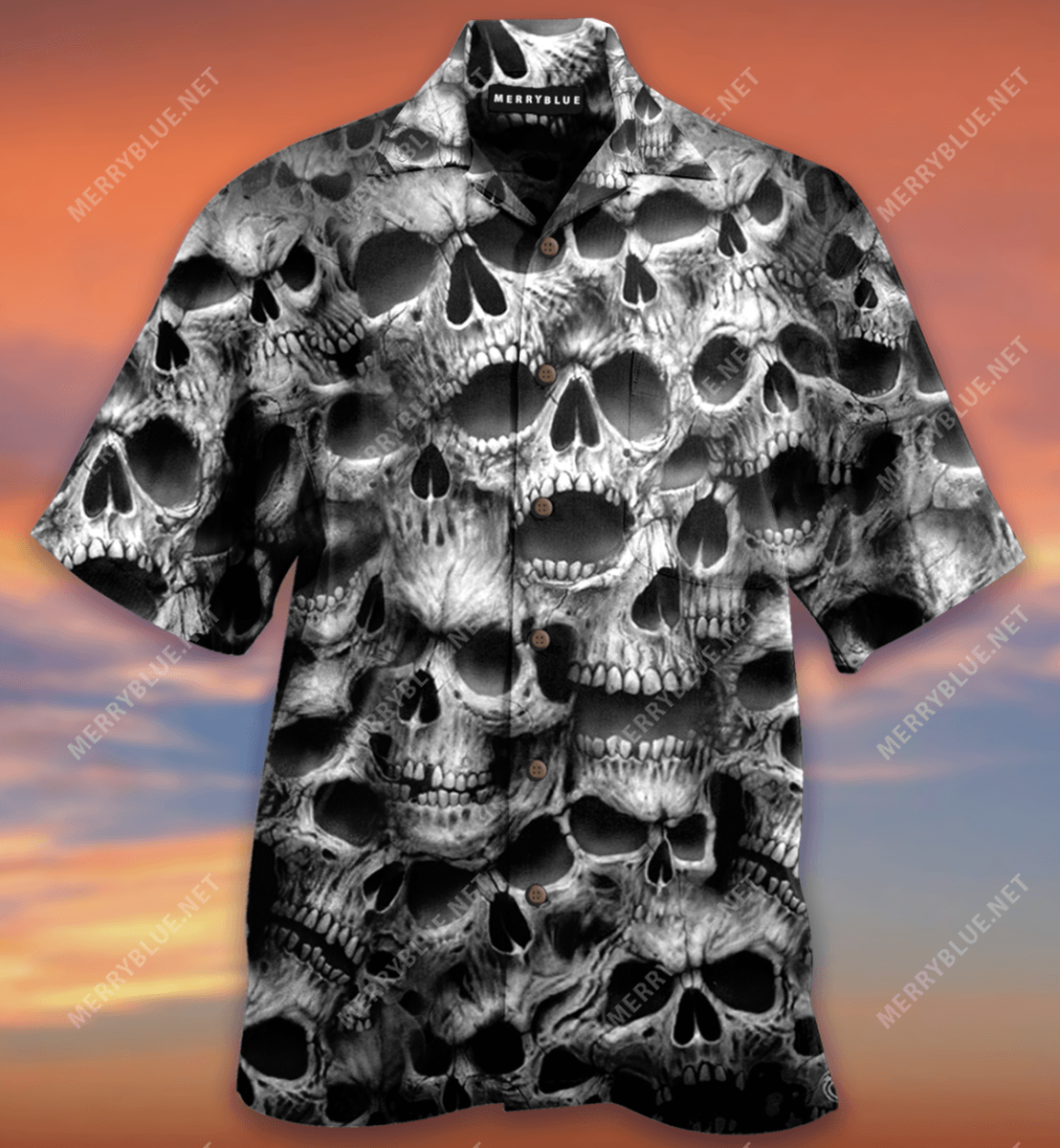 No Fear No Pain Skull Unisex Hawaiian Shirt