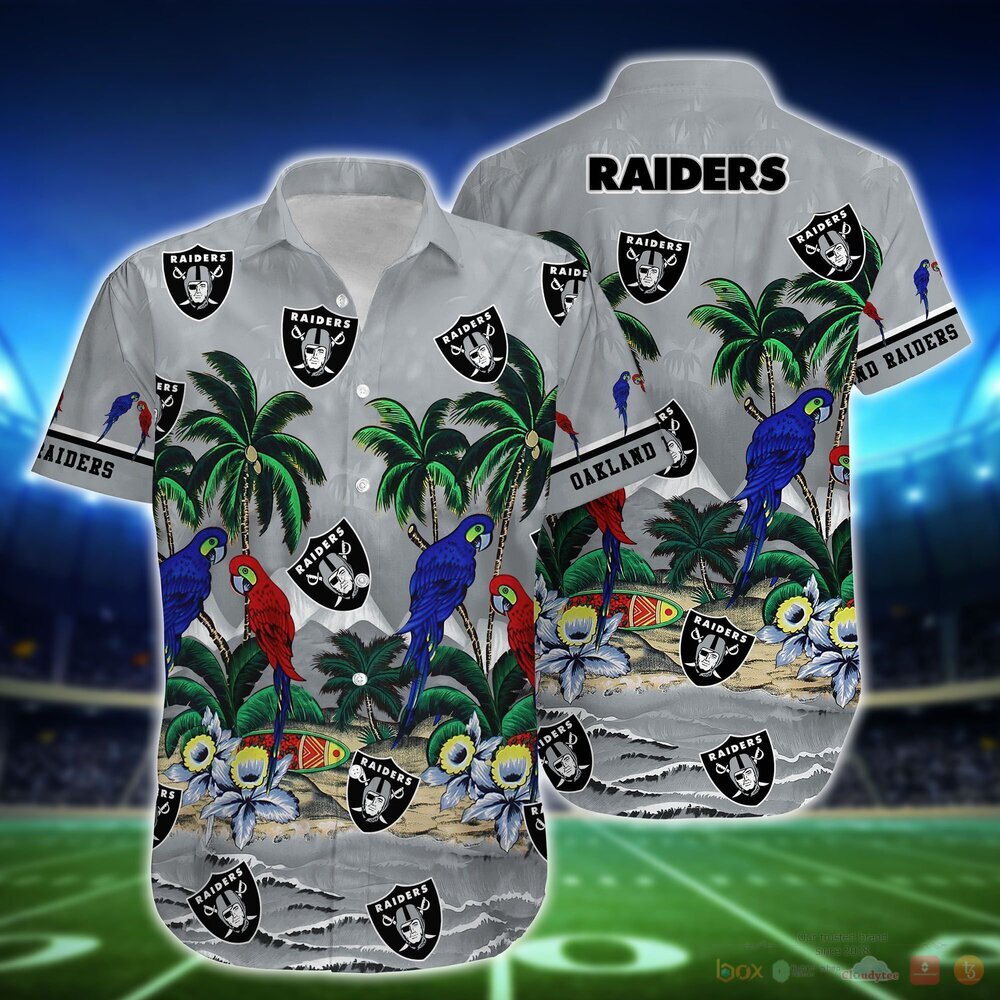 Oakland Raiders Parrot Island Nfl Hawaiian Full 3d For Fans-1