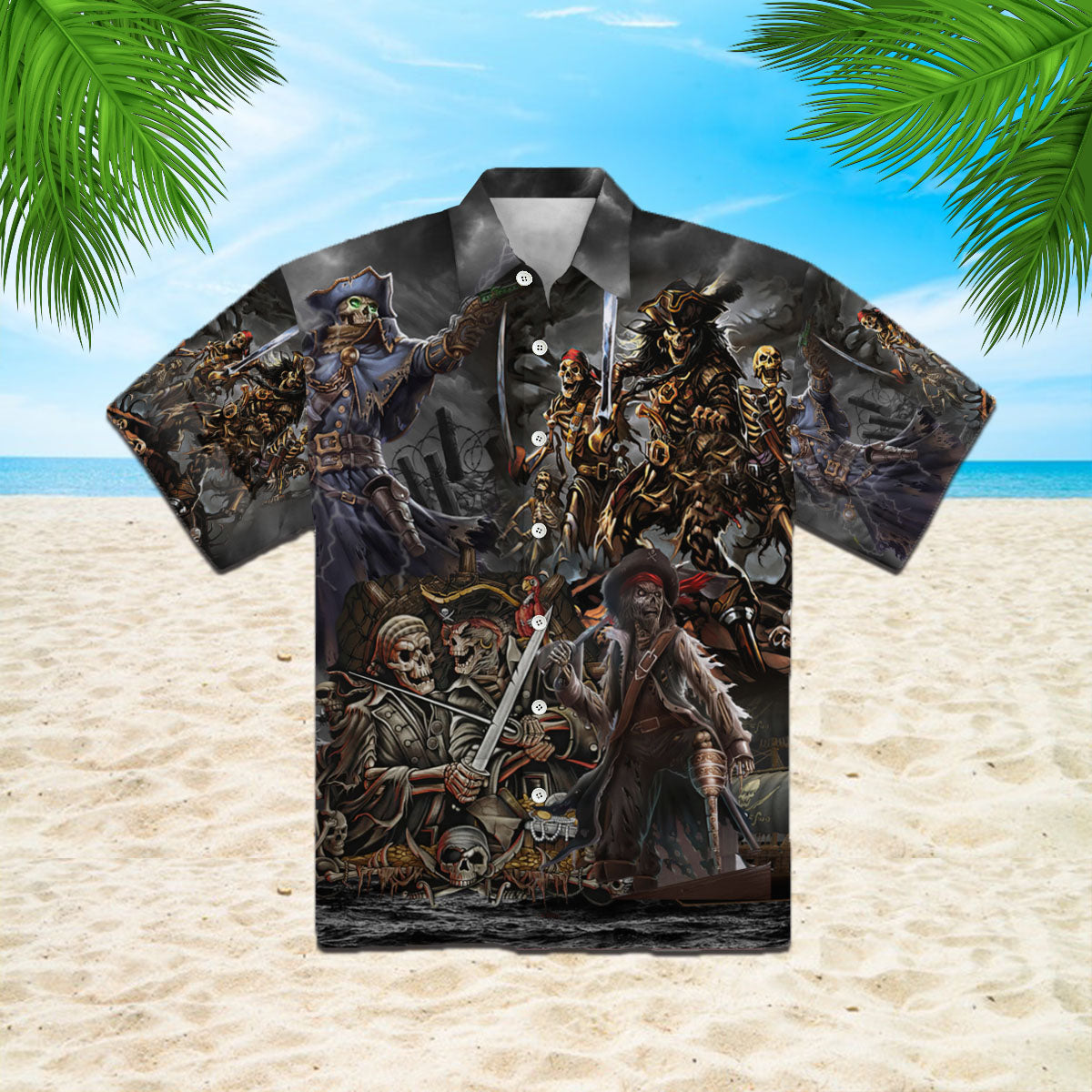 Oragontee Amazing Pirate Skull Hawaiian Shirt For Men Women Adult